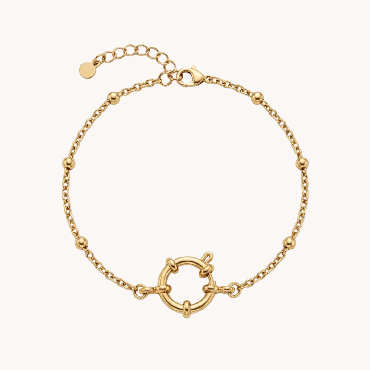 Bracciale a Catena Sfere con Anello Apribile Oro - VANDEM