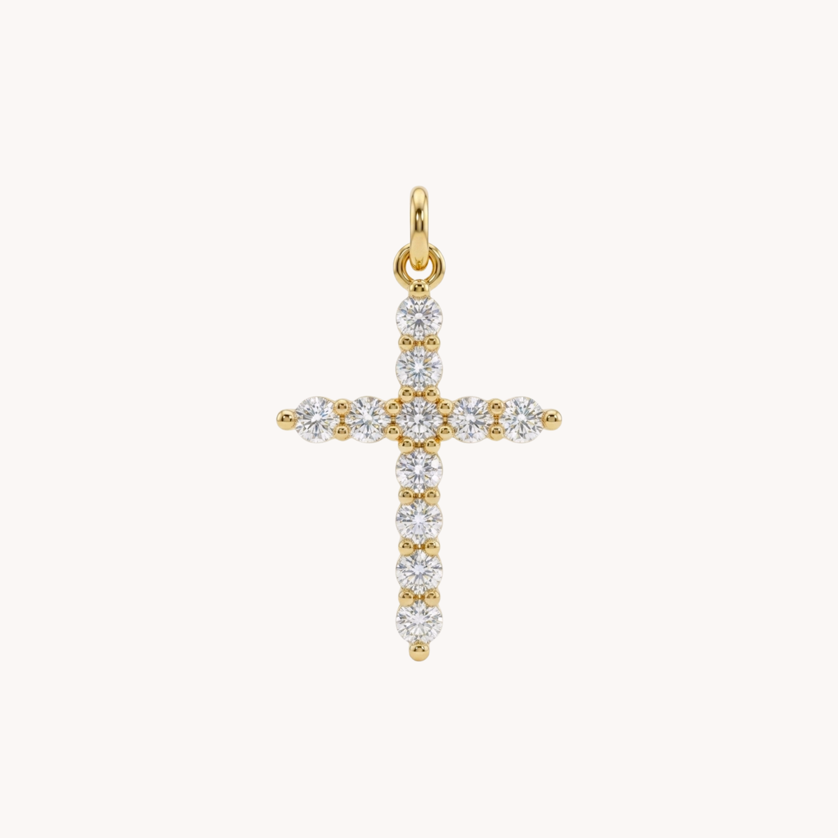 Ciondolo croce latina grande con zirconi bianchi Sparkling oro - VANDEM