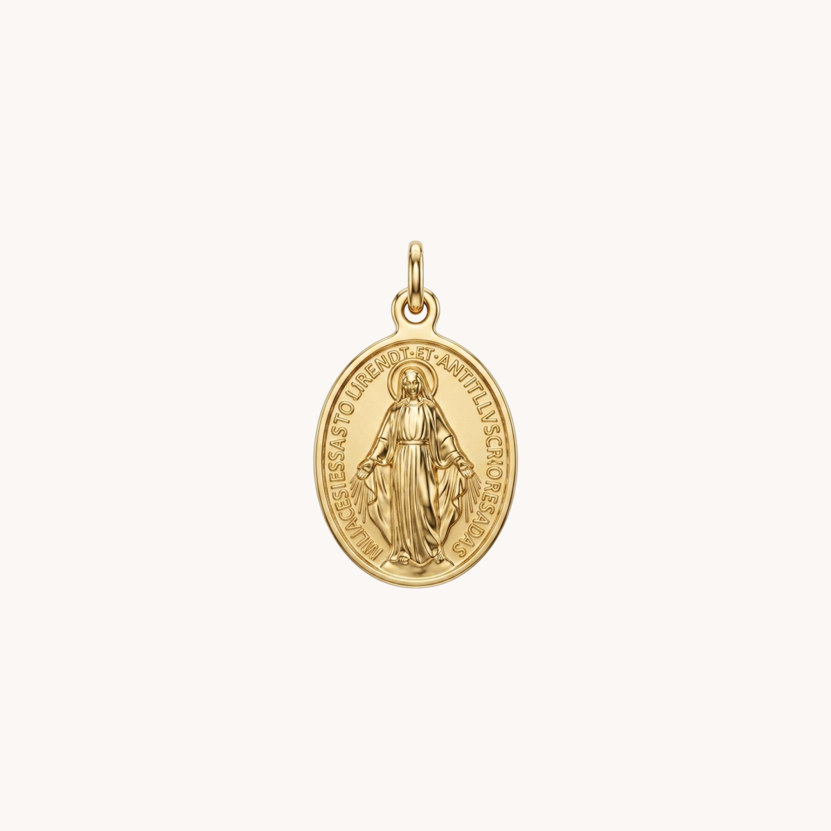 Ciondolo medaglia ovale della Madonna Miracolosa oro - VANDEM