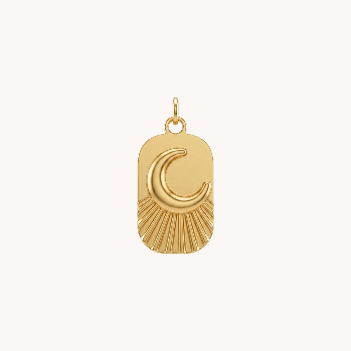 Ciondolo piastrina rettangolare con mezzaluna Amulet Moon oro - VANDEM