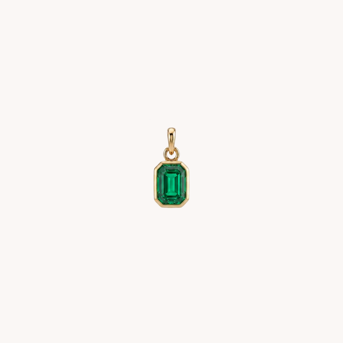 Ciondolo punto luce mini con zircone verde oro - VANDEM