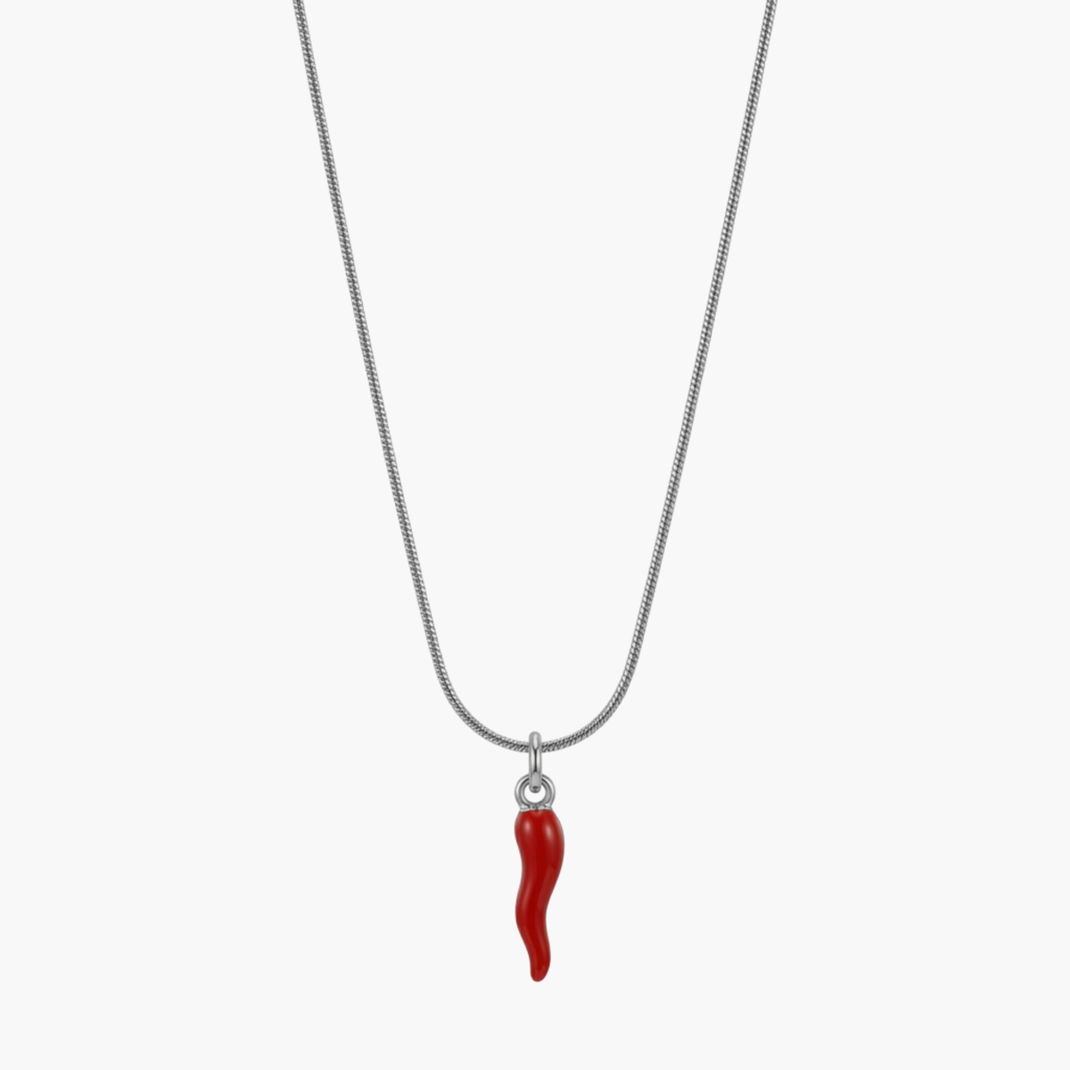 Collana Cornetto Lucky Smaltato Rosso argento - VANDEM