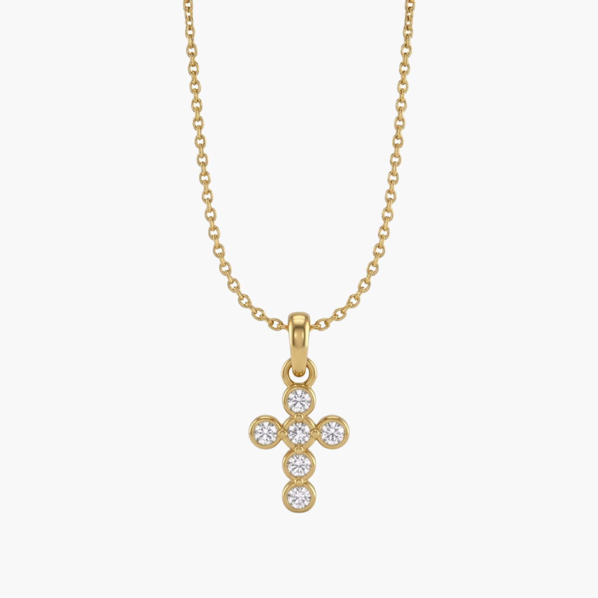 Collana Croce Shine con Castoni e Zirconi oro - VANDEM