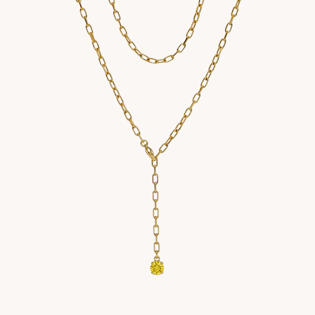 Collana Link Drop con Punto Luce Colorato giallo - VANDEM