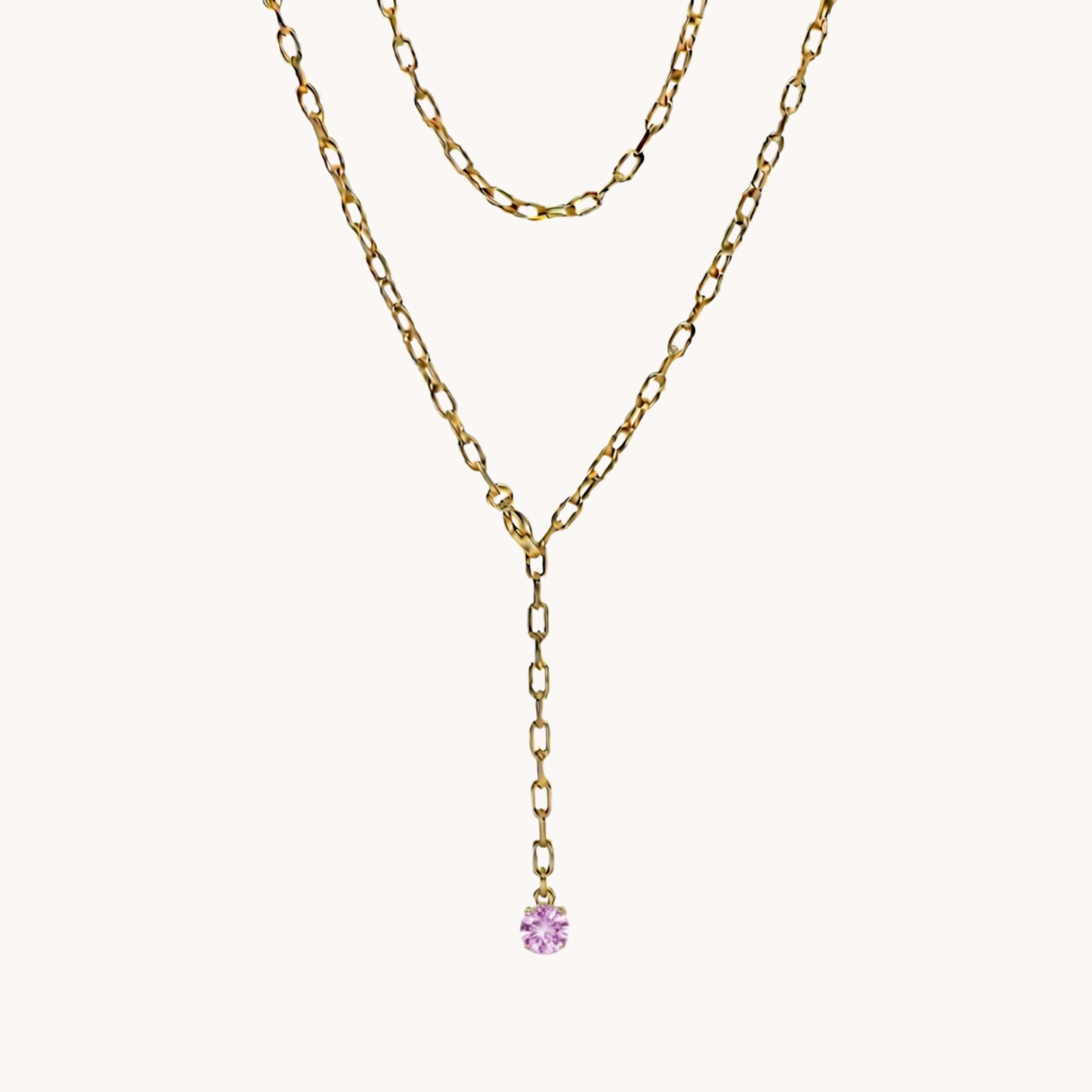 Collana Link Drop con Punto Luce Colorato rosso - VANDEM