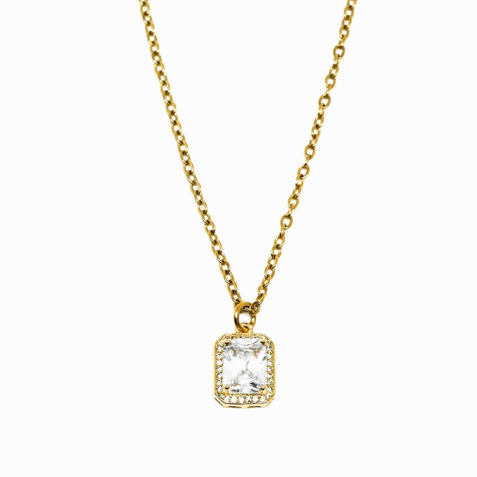 COLLANA ZIRCONE QUADRATO