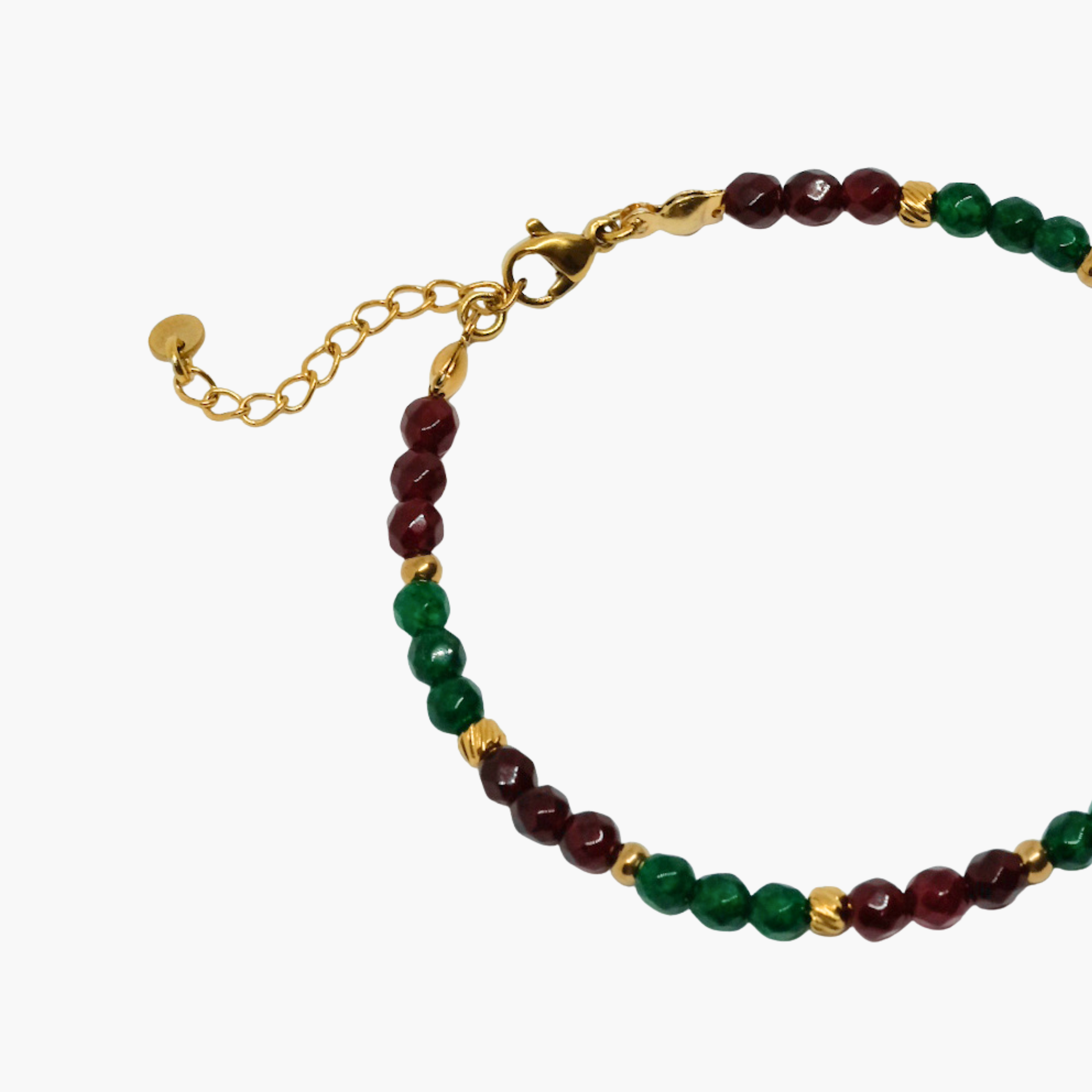 BRACCIALE PERLINE VERDI & BORDEAUX