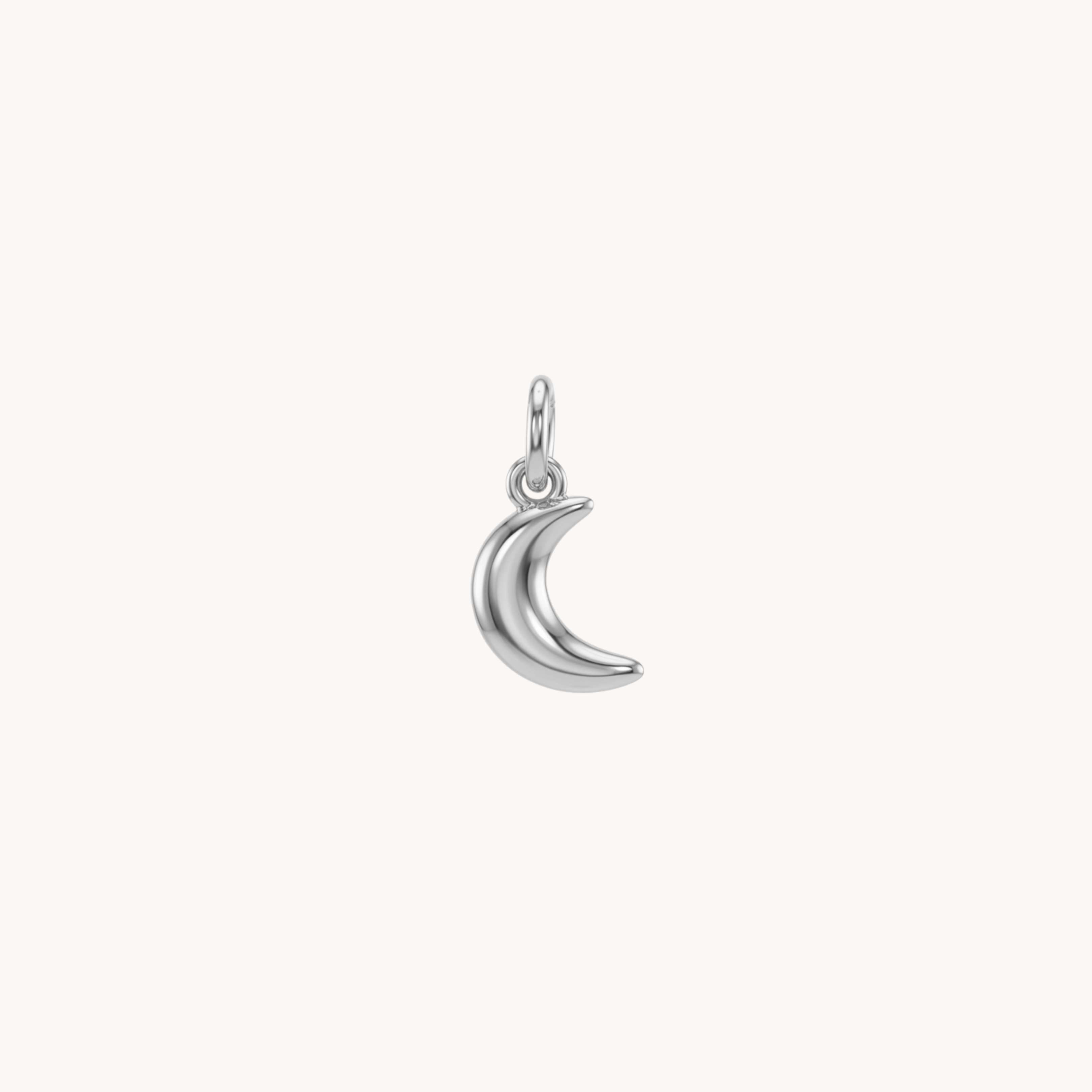 CIONDOLO MINI MOON - mezzaluna piatta liscia in acciaio oro o argento