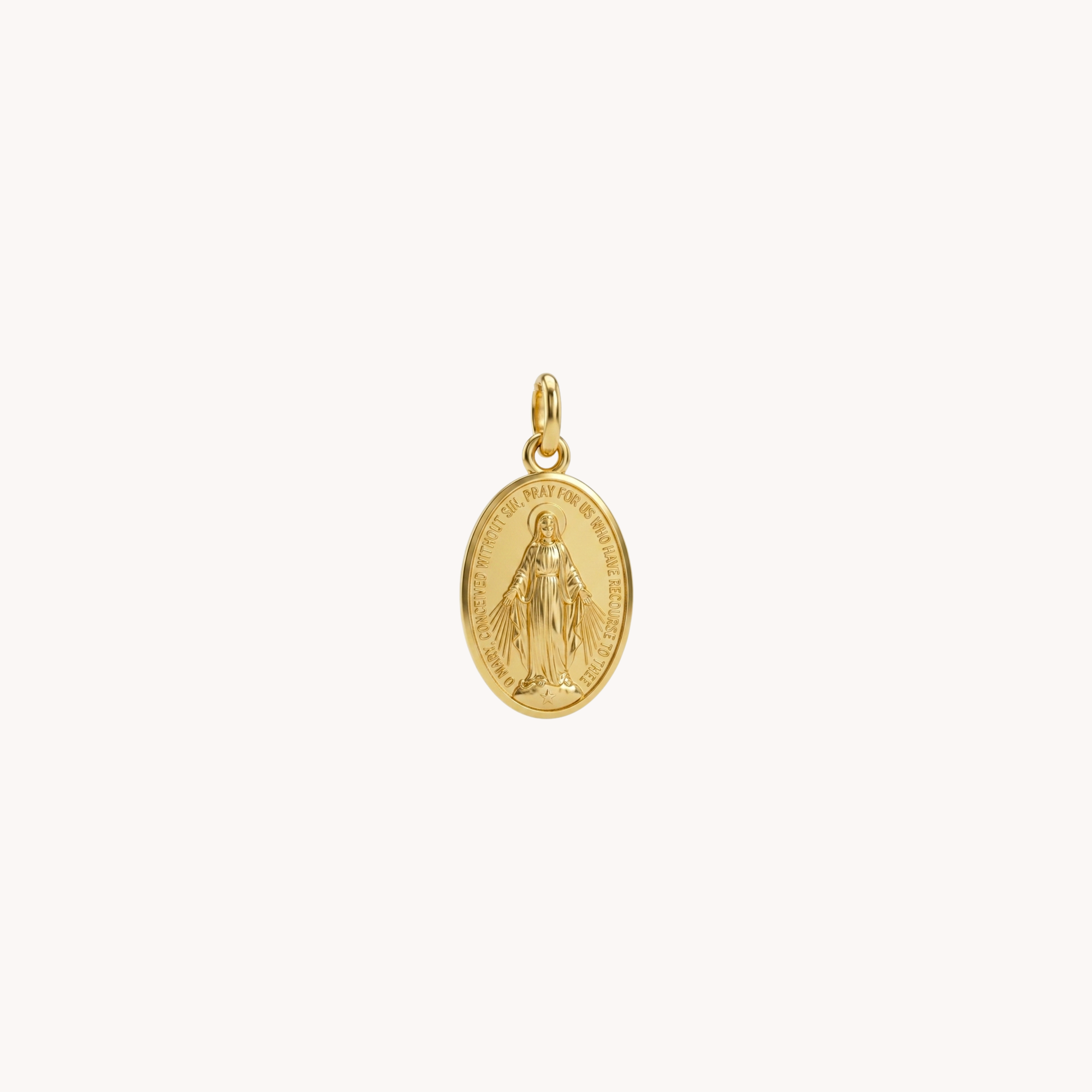 CIONDOLO ROSARIO MINI  -medaglietta della Madonna in acciaio oro o argento