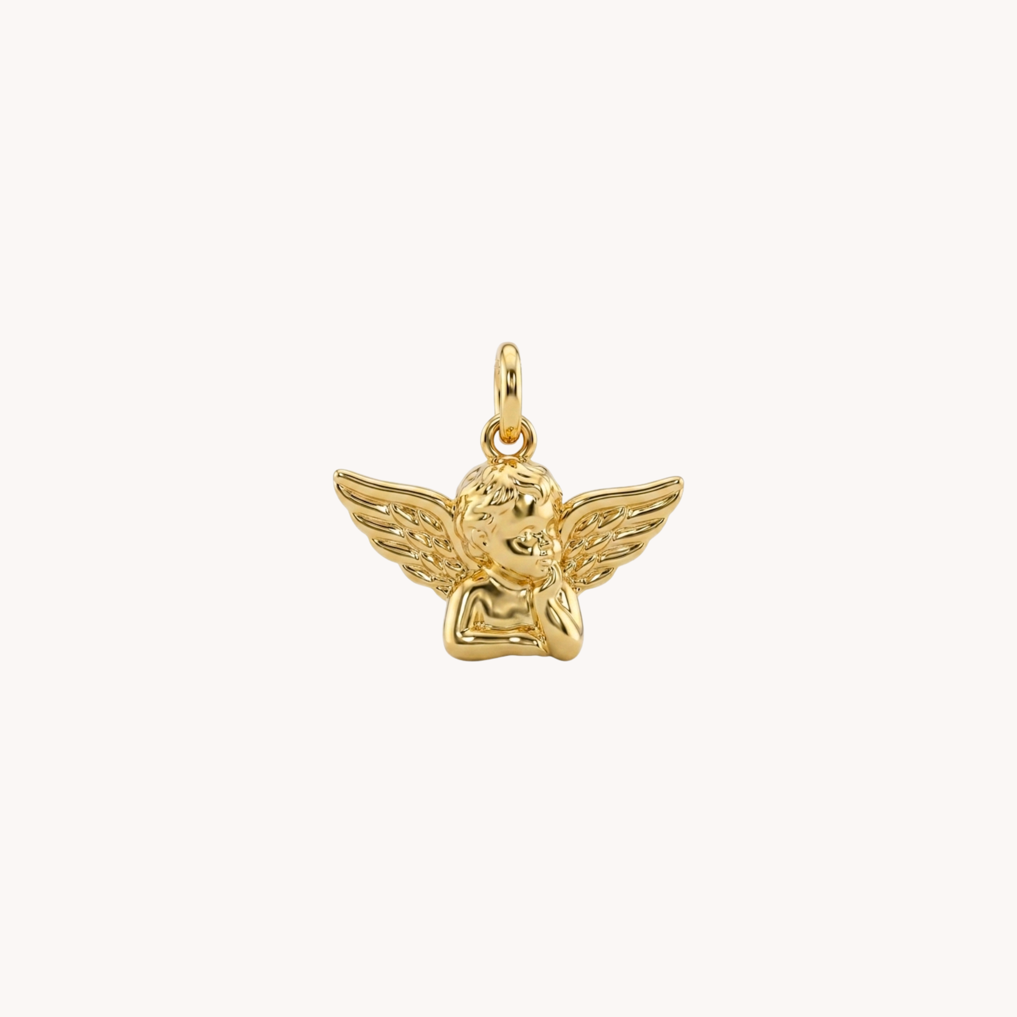 CIONDOLO ANGELO - angelo custode cherubino 3D in acciaio oro o argento