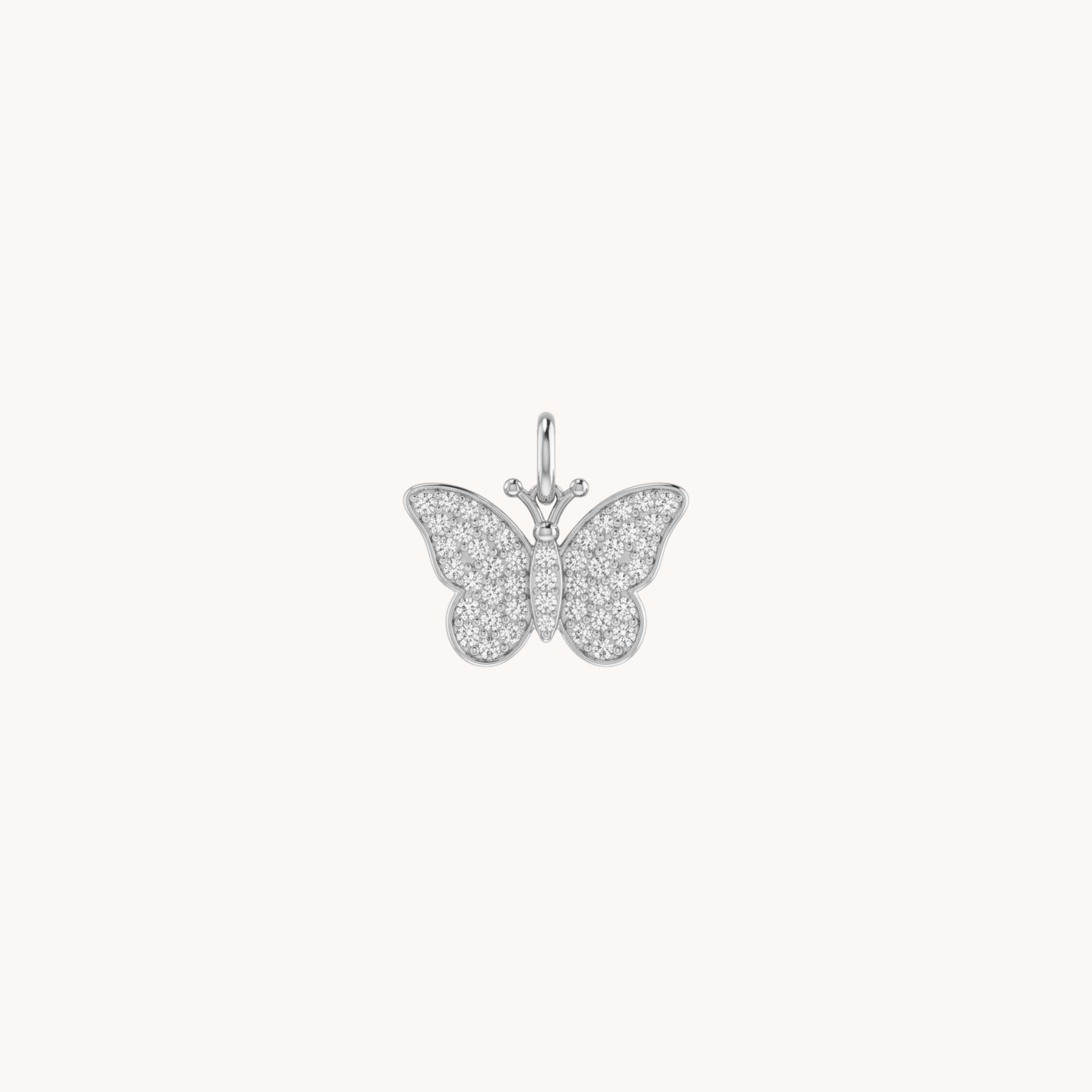 CIONDOLO SPARKLING BUTTERFLY - ciondolo singolo piccolo a forma di farfalla con zirconi bianchi in acciaio oro