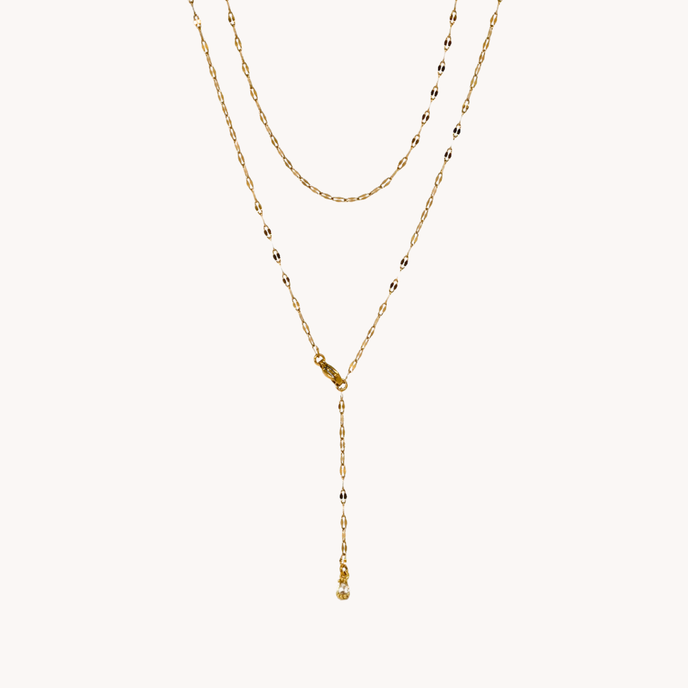 DOPPIA COLLANA ZIRCONE PENDENTE