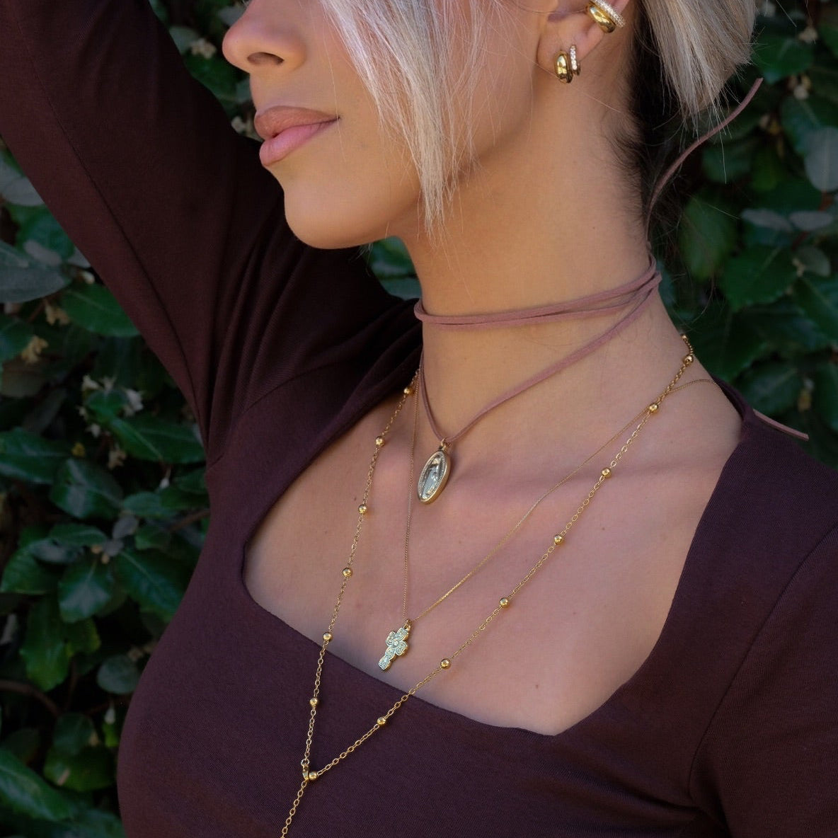 CHOKER SCAMOSCIATO ROSARIO