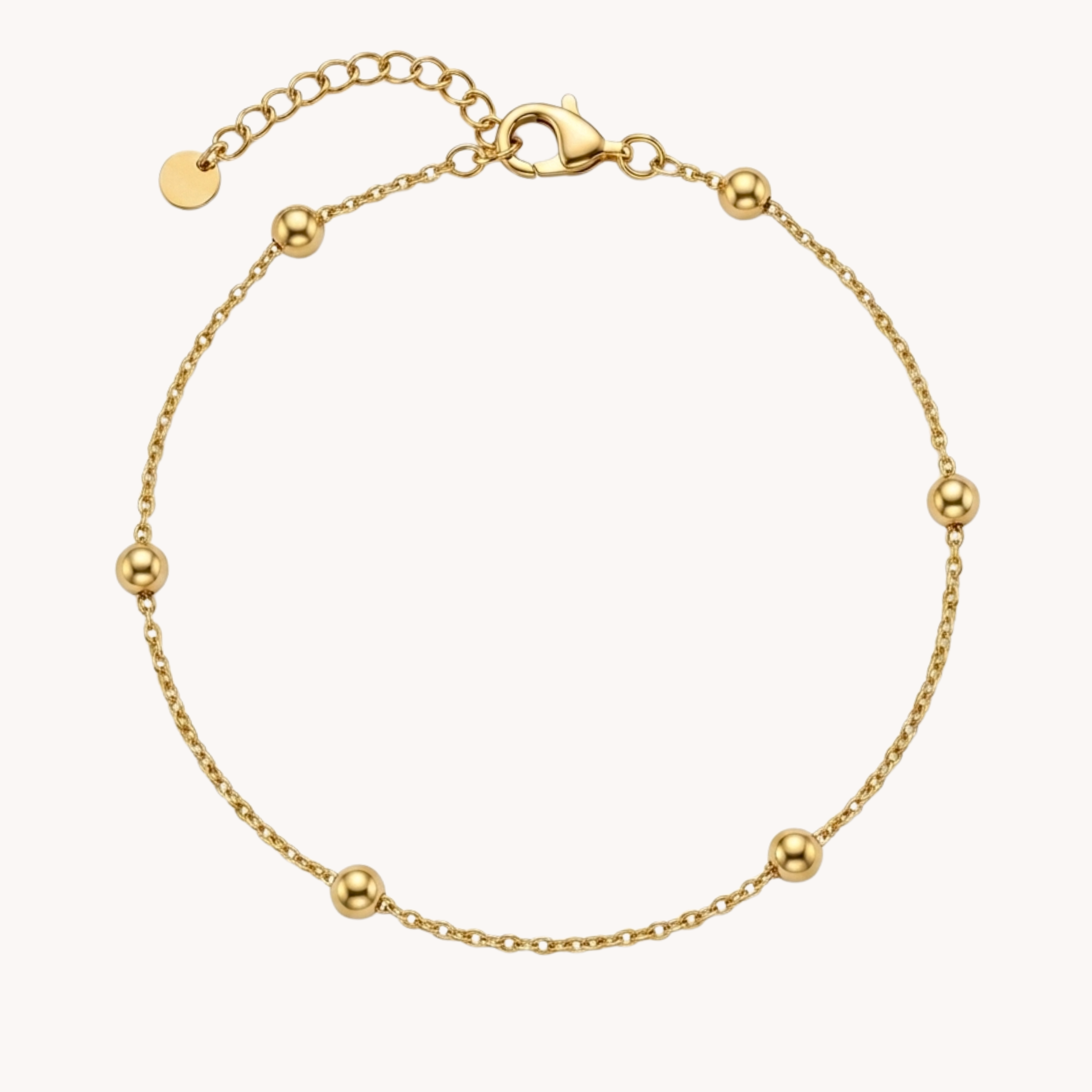 CAVIGLIERA ESSENTIAL - cavigliera a catenina sottile con sfere lisce in acciaio