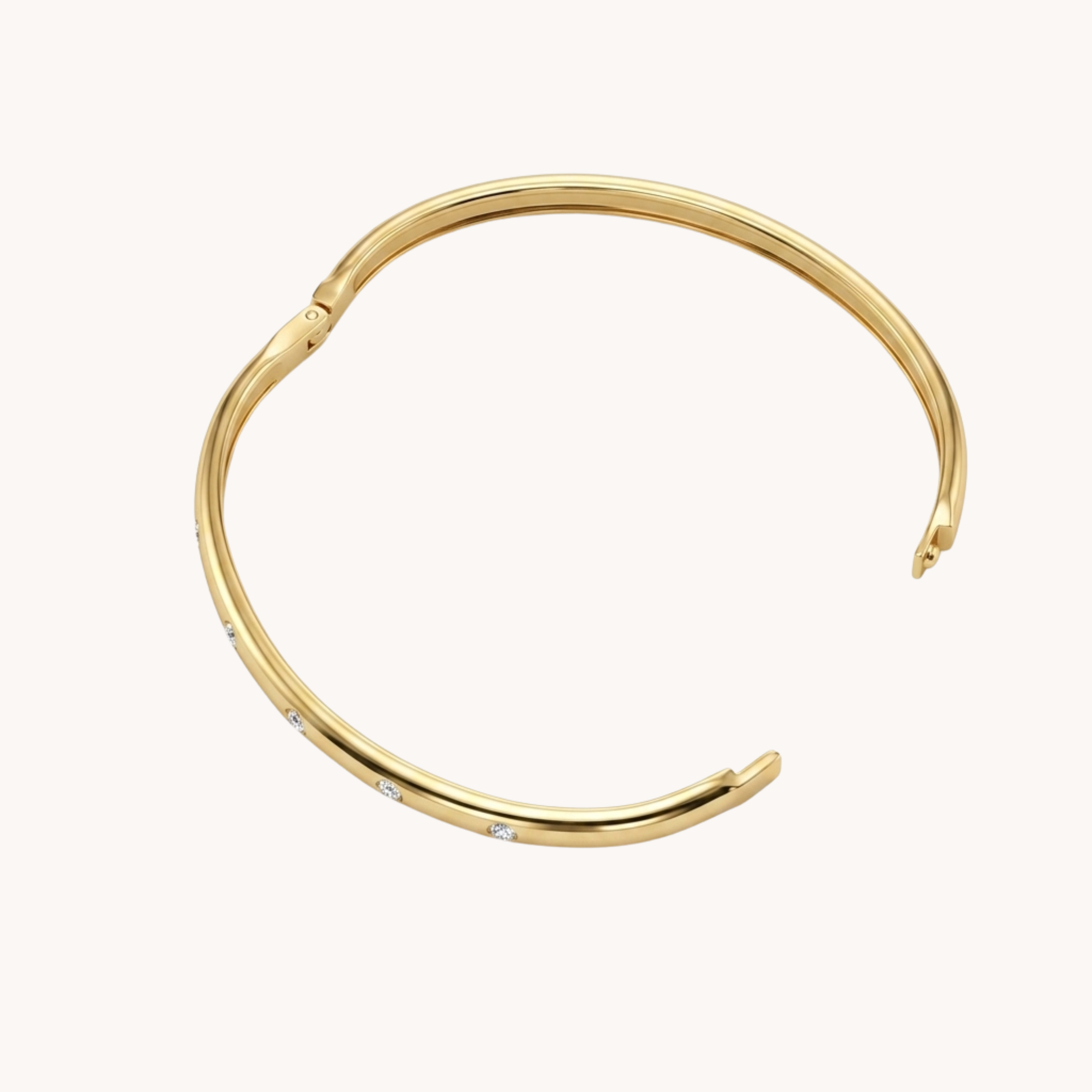 BRACCIALE RIGIDO CRYSTAL BANGLE - zirconi incastonati e acciaio