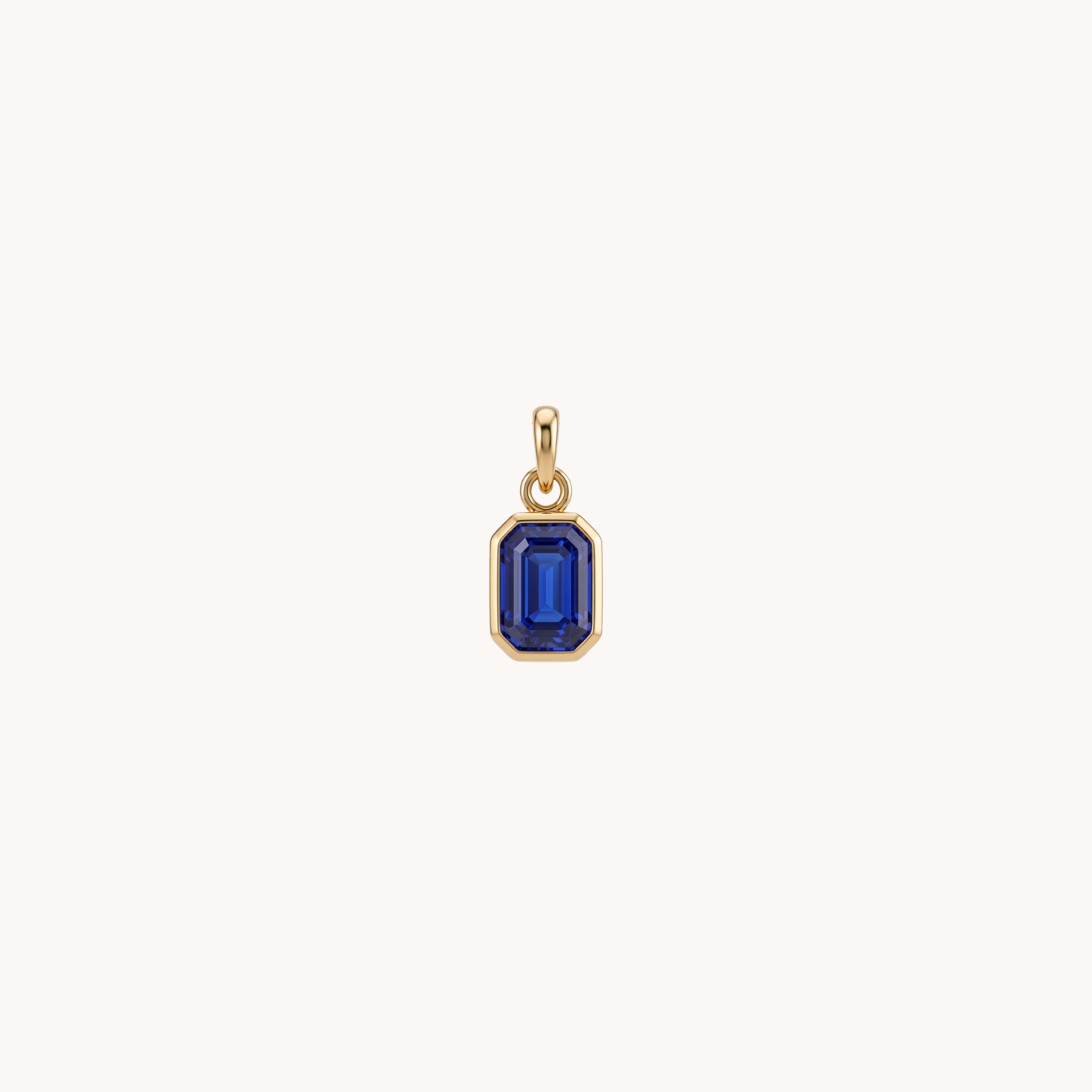 CIONDOLO PIETRA MINI - punto luce rettangolare blu in acciaio oro o argento