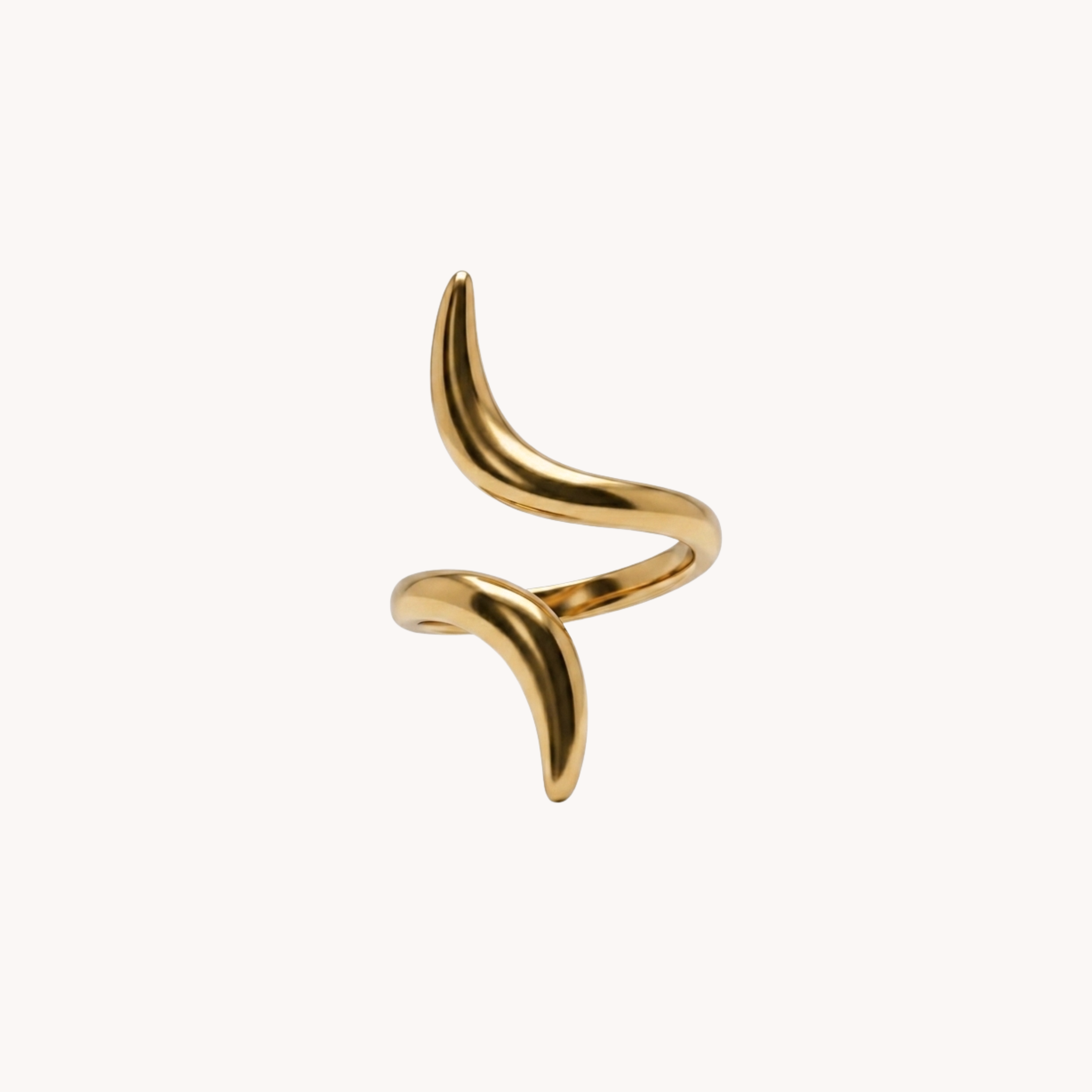 ANELLO SPIRAL - anello regolabile a fascia aperta con design a spirale sinuosa in acciaio