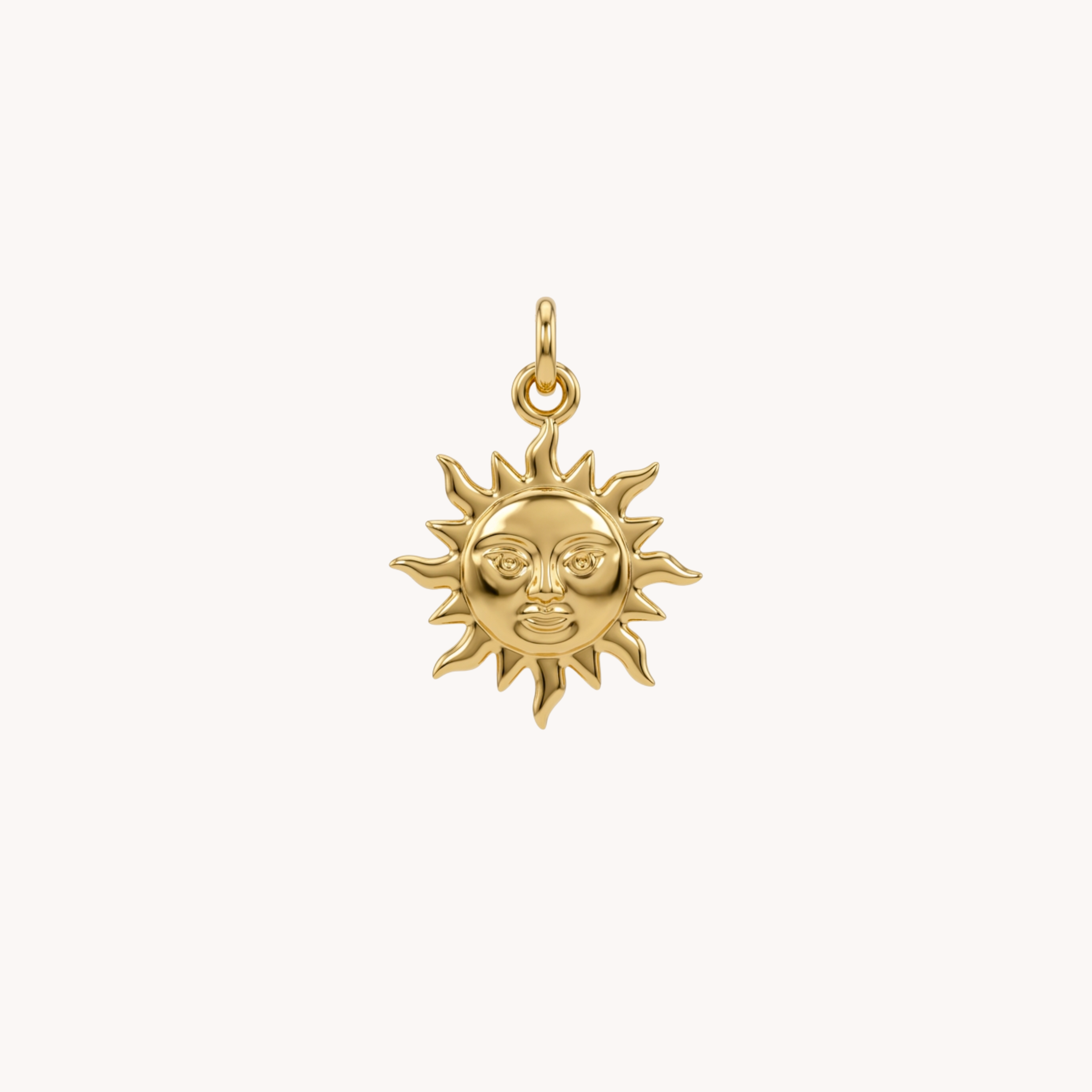 CIONDOLO SUN MINI - sole antico con volto a rilievo in acciaio oro o argento
