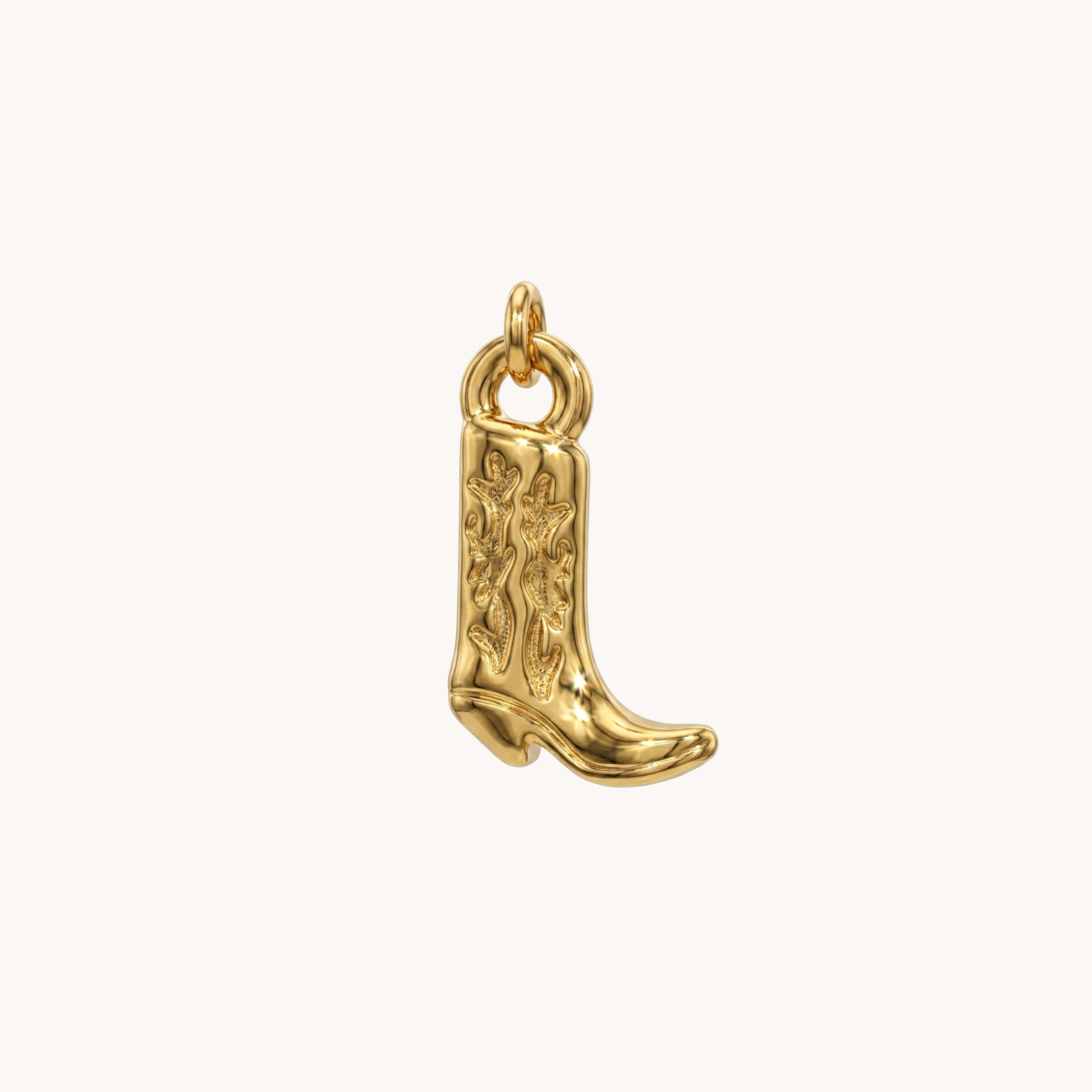 CIONDOLO CAMPEROS - stivale da cowboy texano inciso in acciaio oro o argento