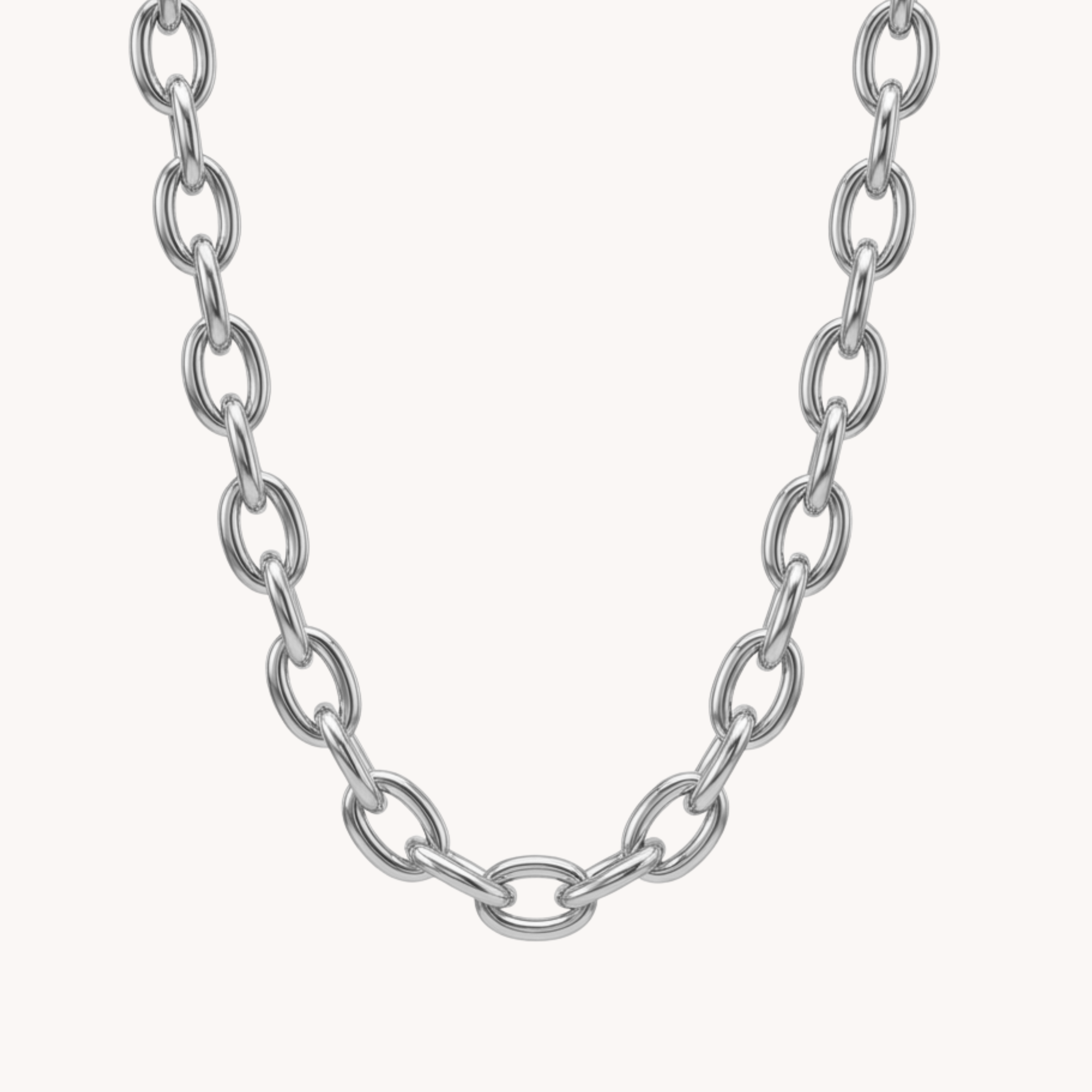 GIROCOLLO BOLD LINK - collana corta a catena spessa con maglie ovali tubolari in acciaio