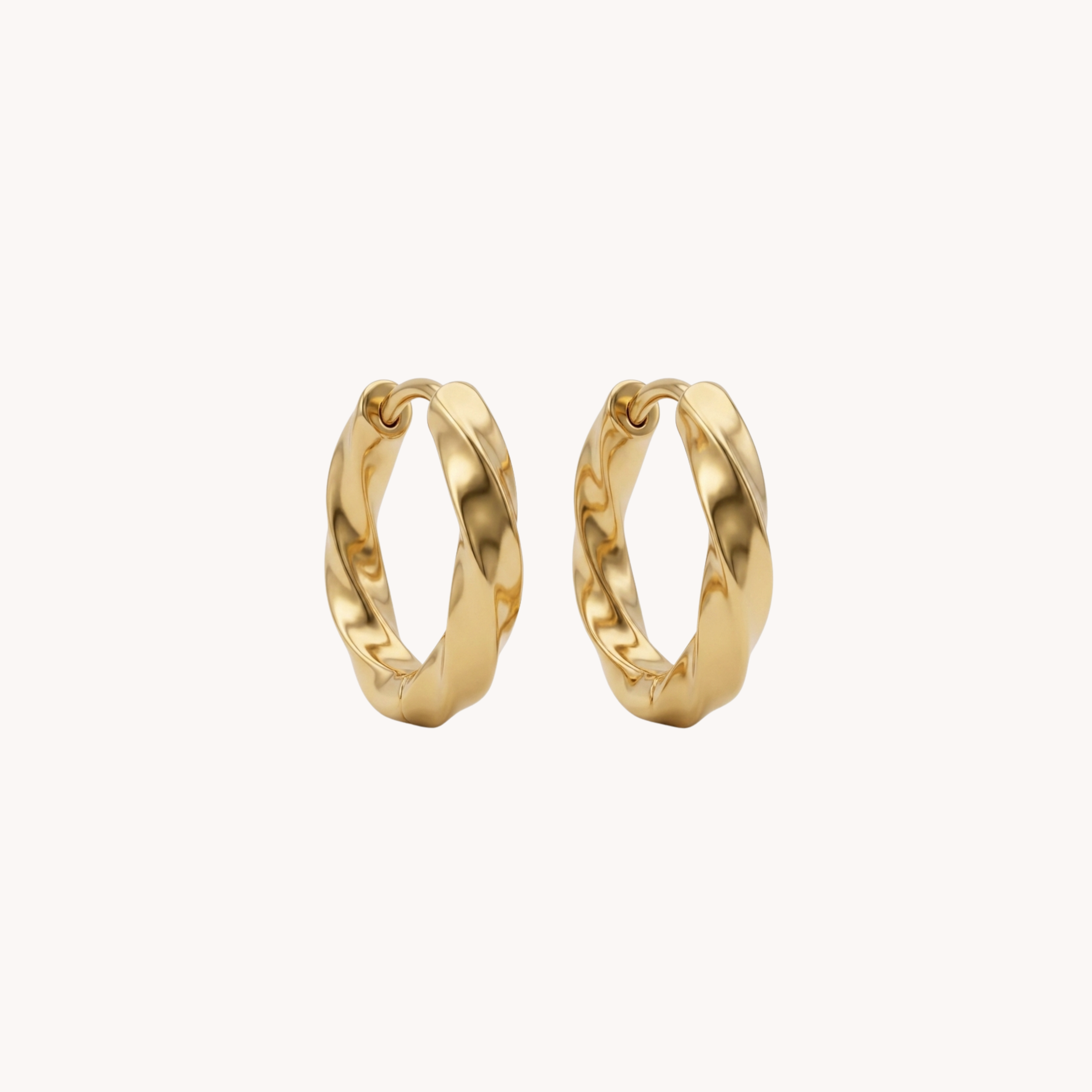 ORECCHINI TWISTED HOOPS - orecchini a cerchio compatti con texture intrecciata in acciaio