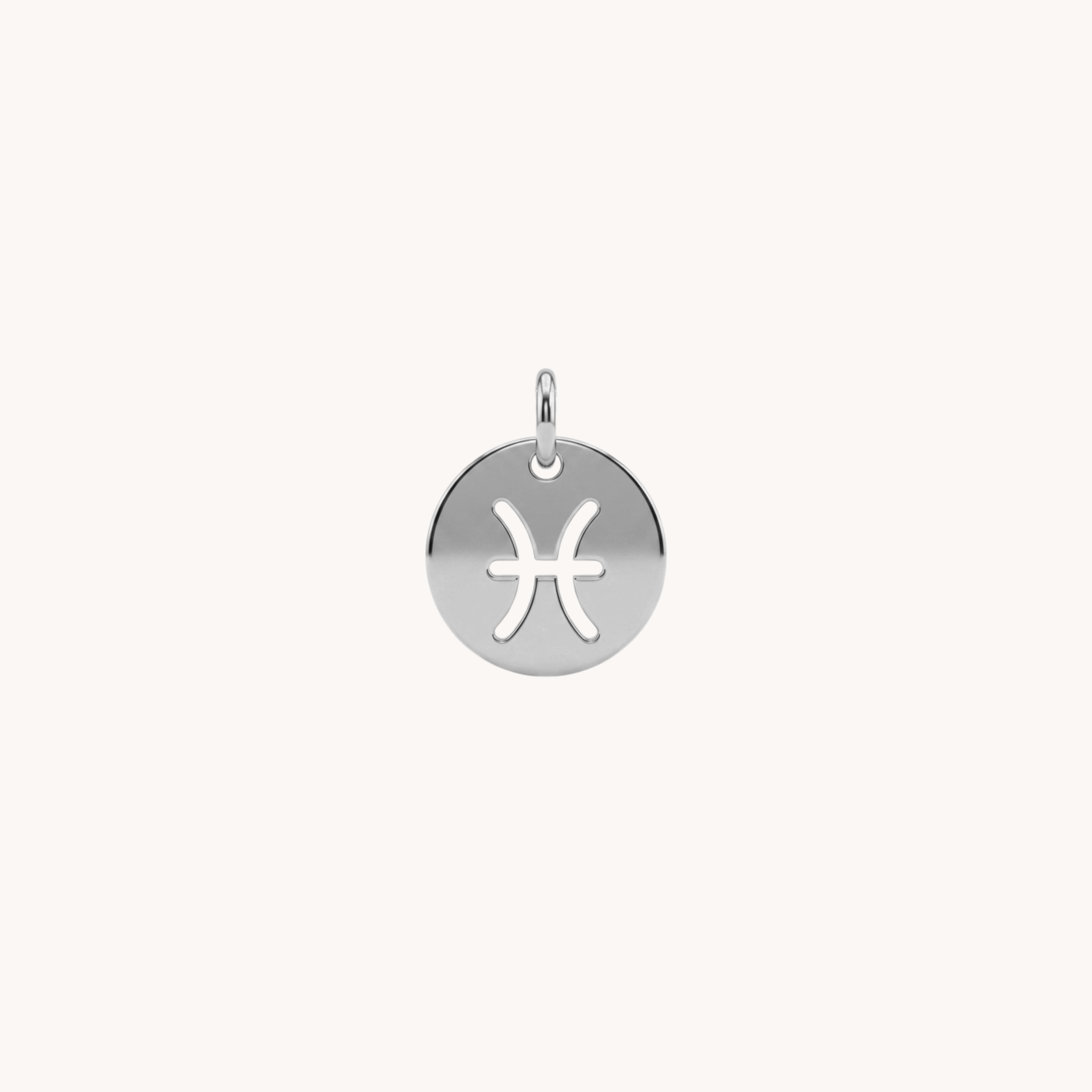 CIONDOLO SEGNO ZODIACALE - medaglia minimal con simbolo segno zodiacale toro in acciaio