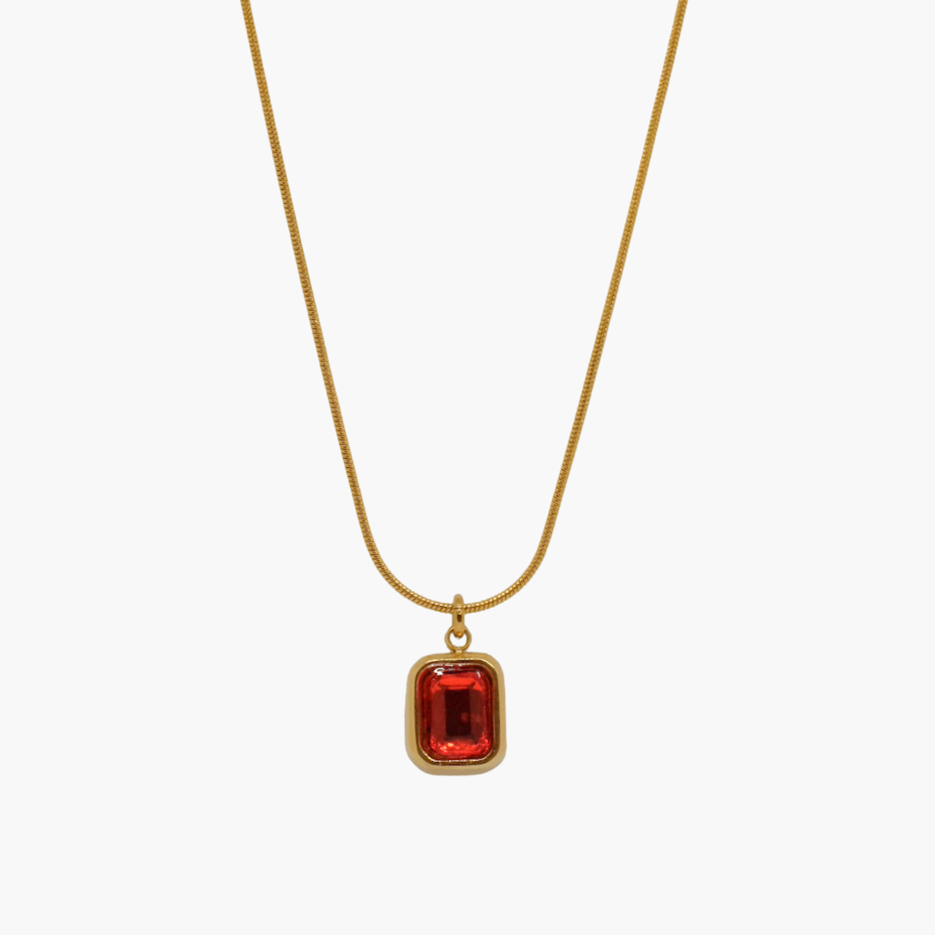 COLLANA ZIRCONE ROSSO