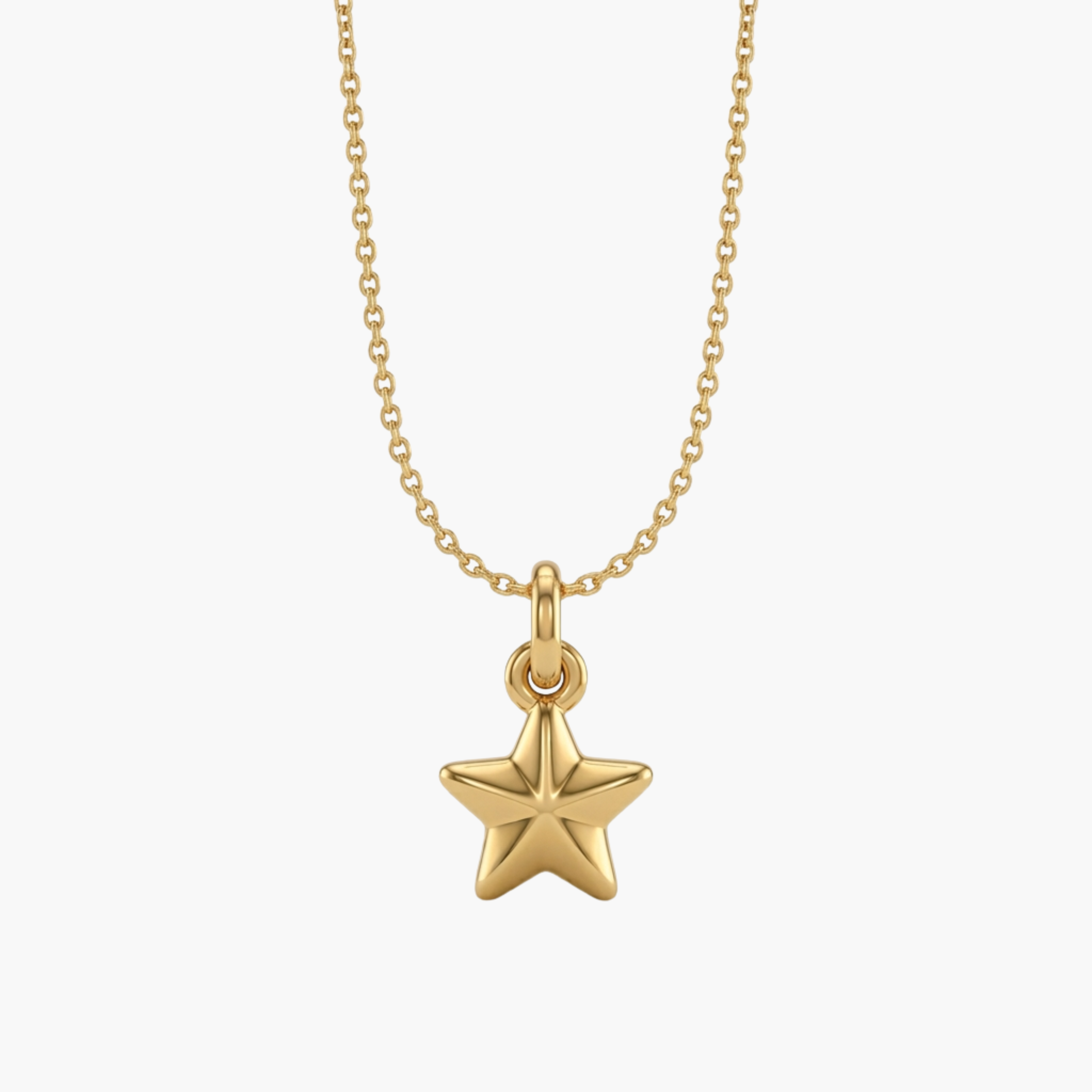 COLLANA BOLD STAR - collana da uomo con ciondolo stella bombata in acciaio oro o argento