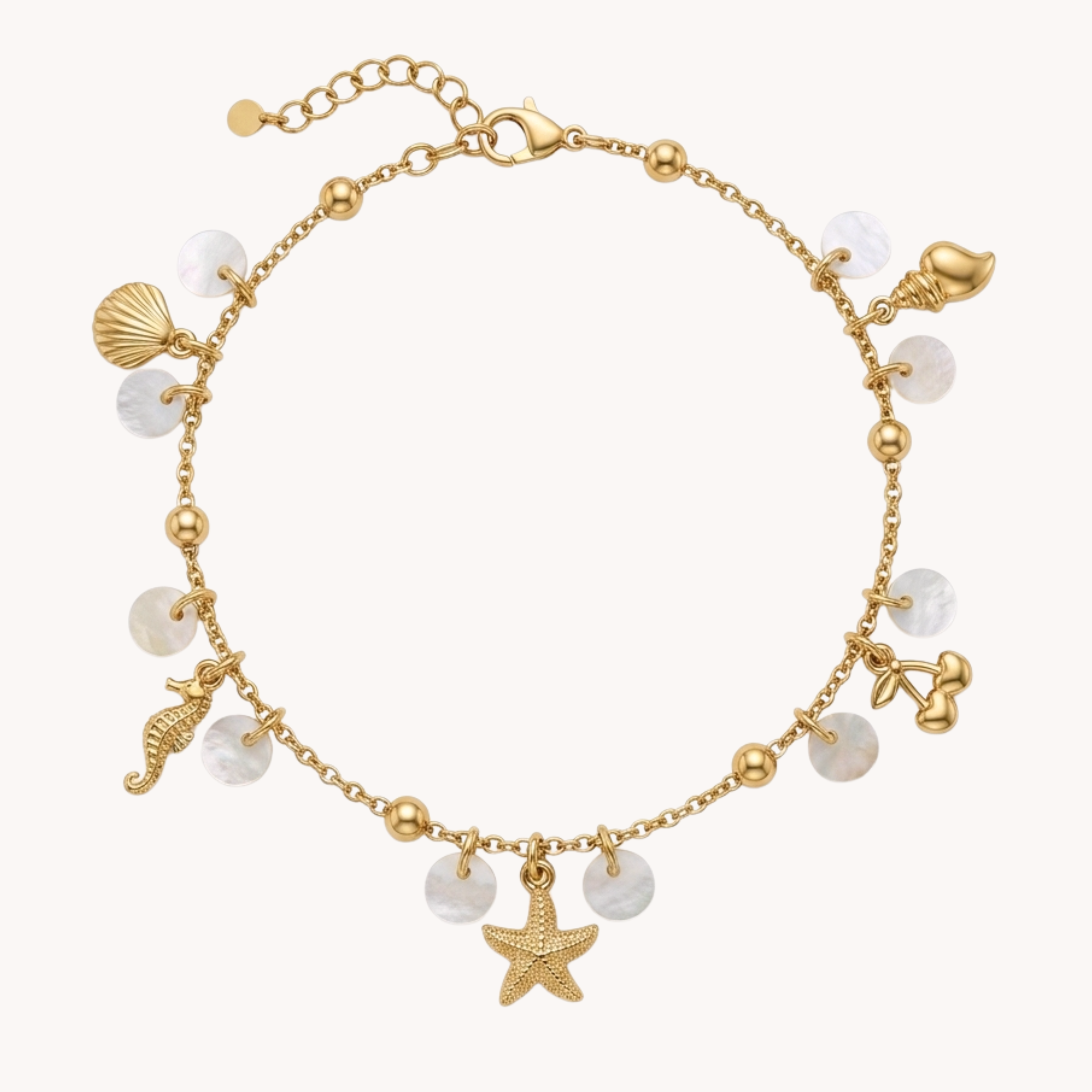 CAVIGLIERA OCEAN TREASURE - charms marini e madreperla in acciaio