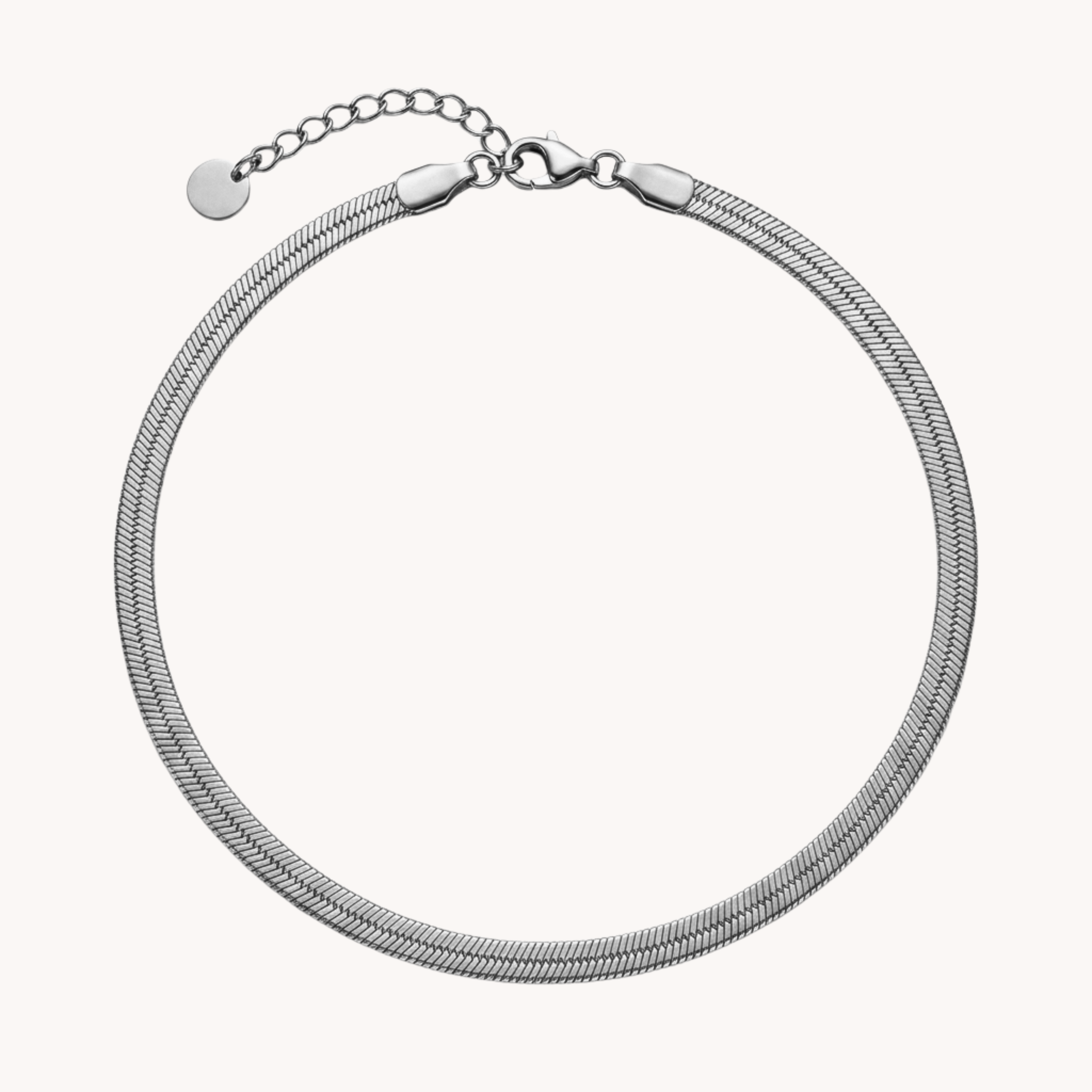 CAVIGLIERA SNAKE ESSENTIAL - cavigliera a catena piatta a serpente (spigata) in acciaio oro o argento