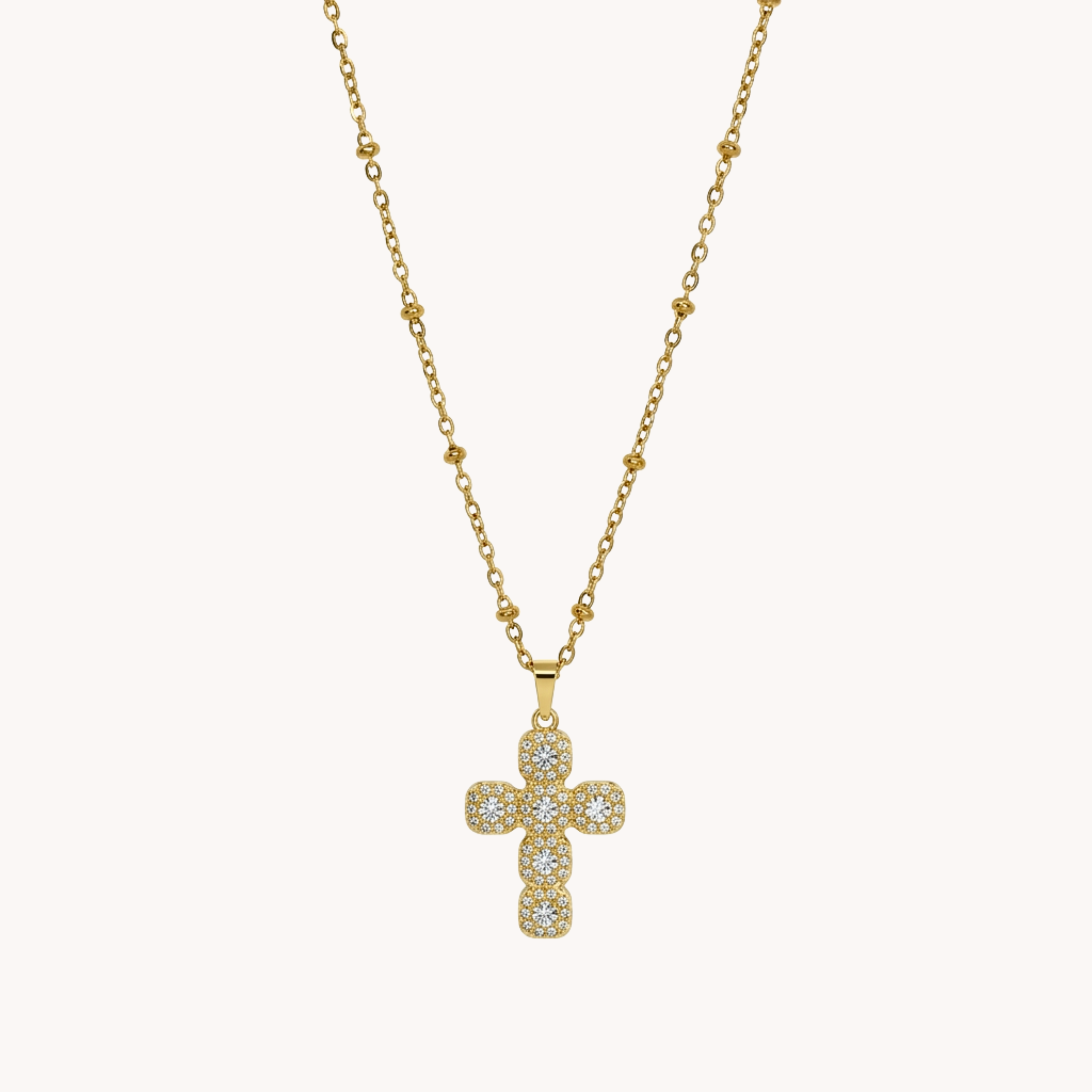 COLLANA CROCE ZIRCONATA