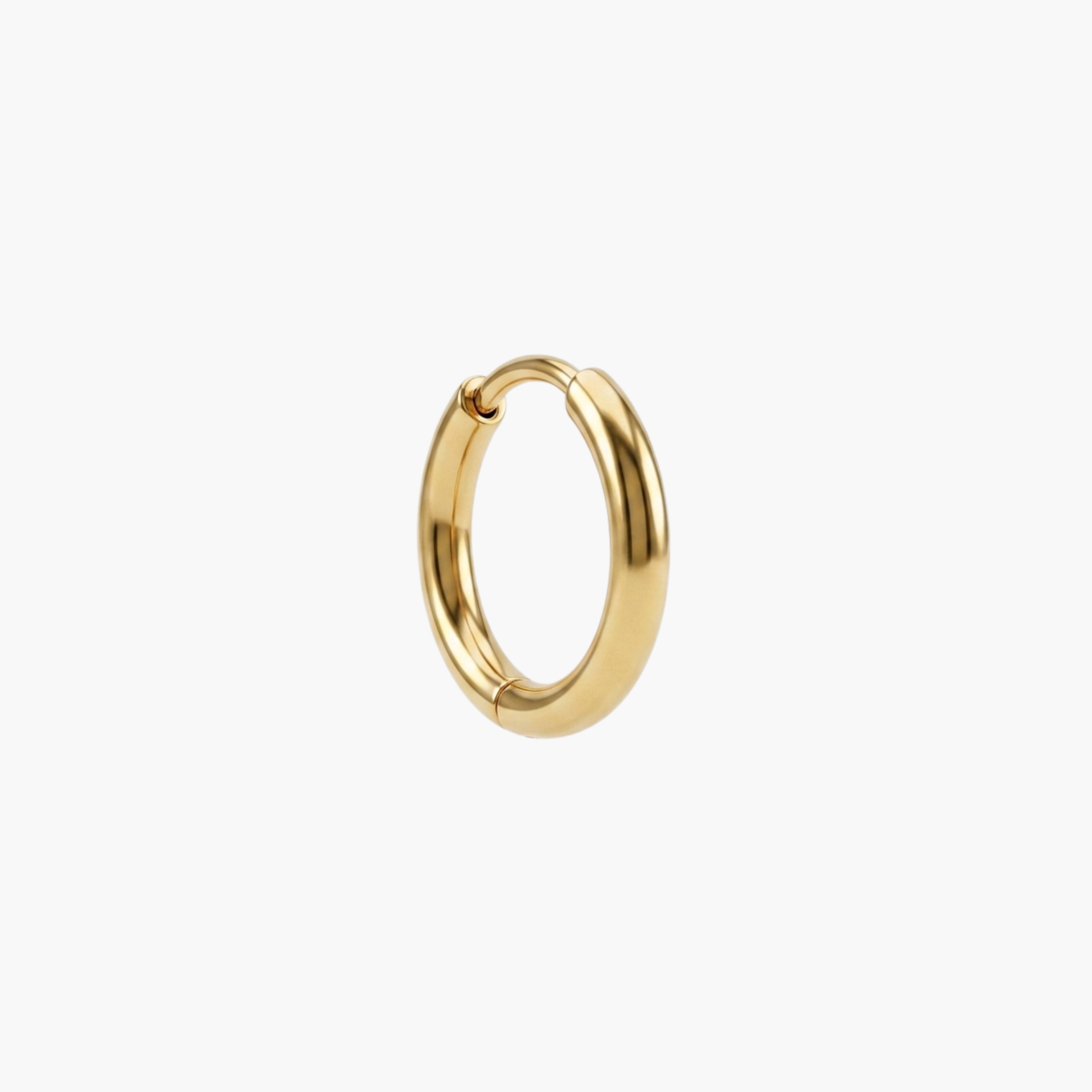 MONO ORECCHINO 1.5CM - orecchino singolo a cerchio medio da uomo liscio in acciaio oro o argento