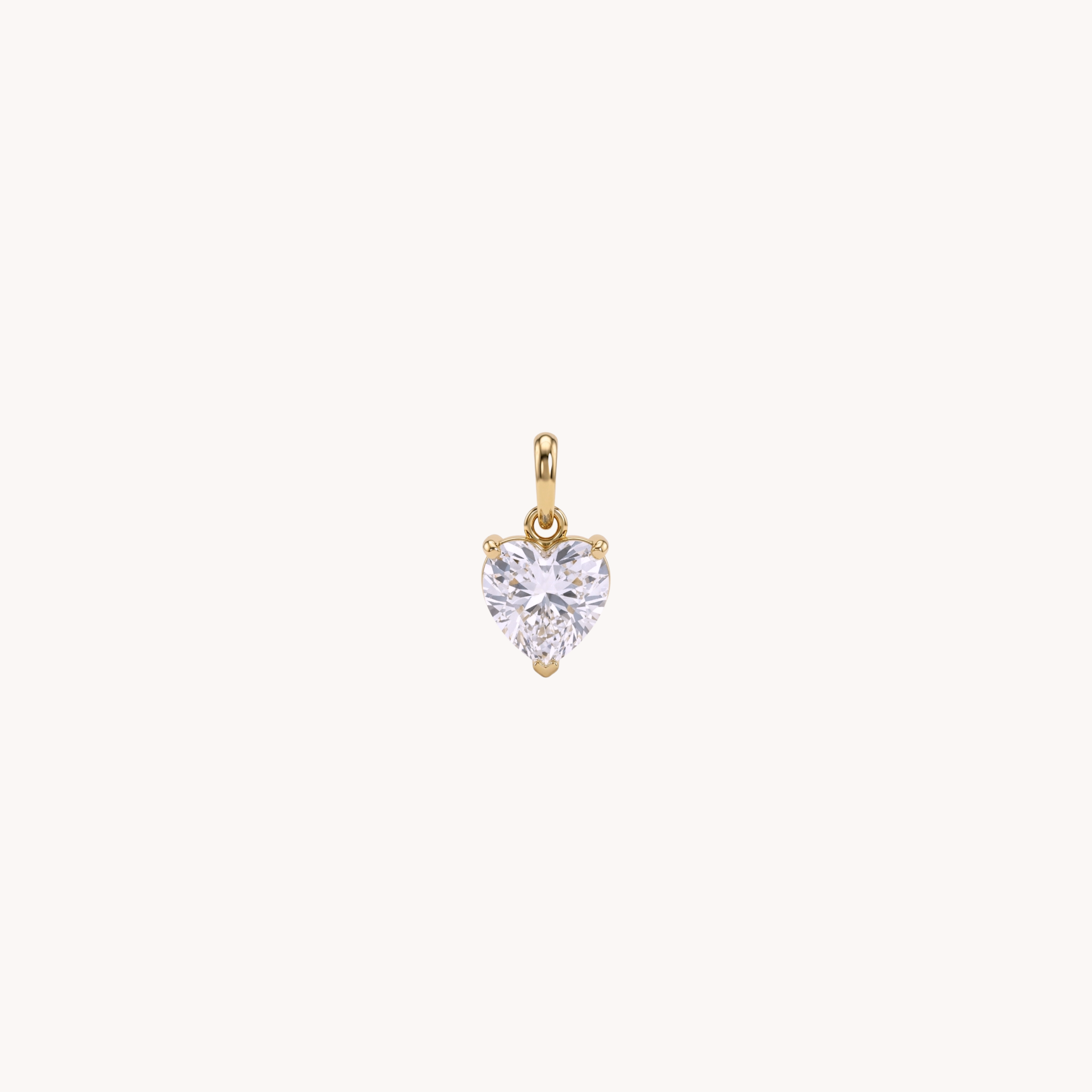 CIONDOLO CUORE BIANCO - punto luce a cuore con zircone bianco in acciaio oro o argento