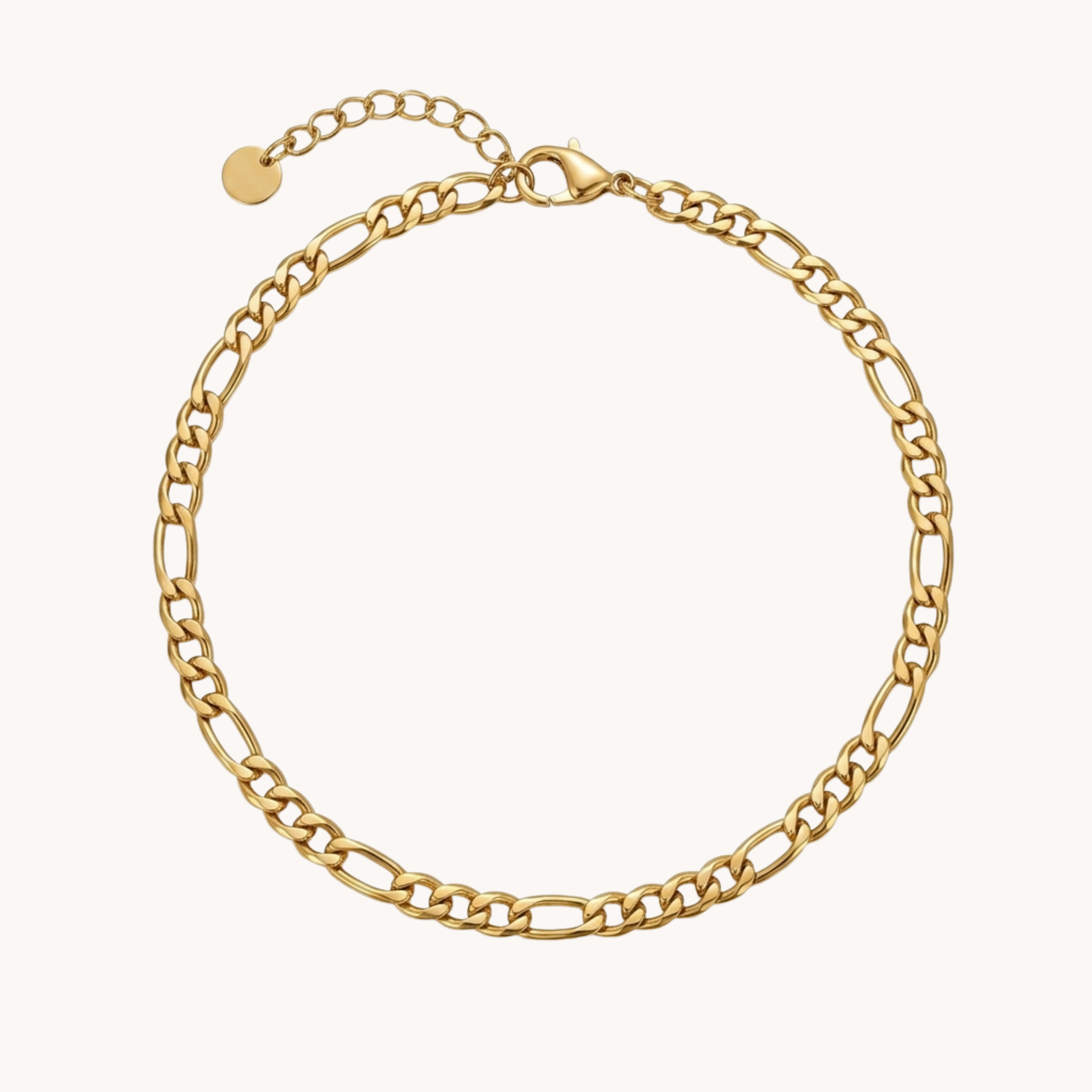BRACCIALE FIGARO ESSENTIAL - braccialetto a catena con maglia alternata figaro in acciaio