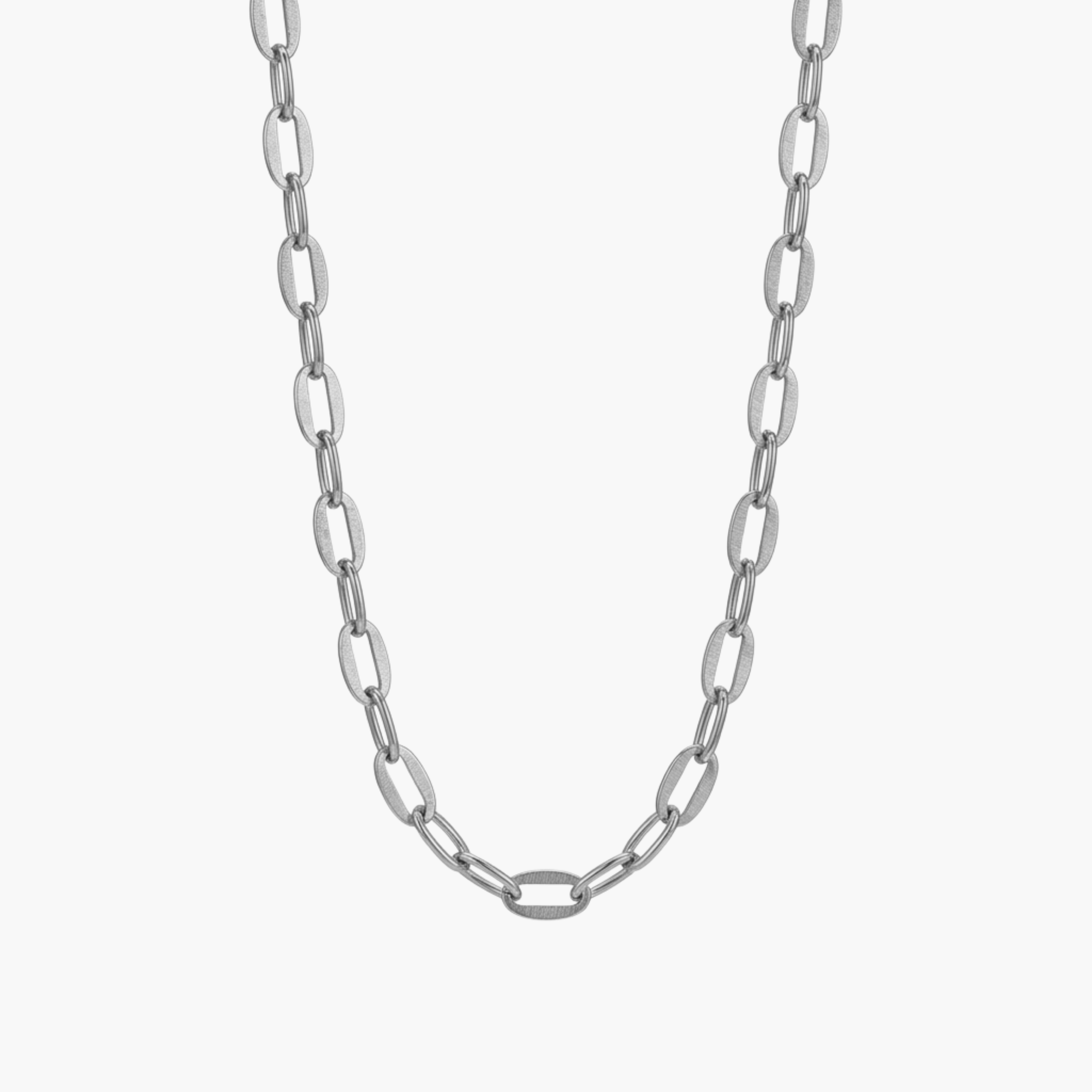 GIROCOLLO BOLD PAPERCLIP - catena a maglie rettangolari lunghe da uomo in acciaio oro o argento