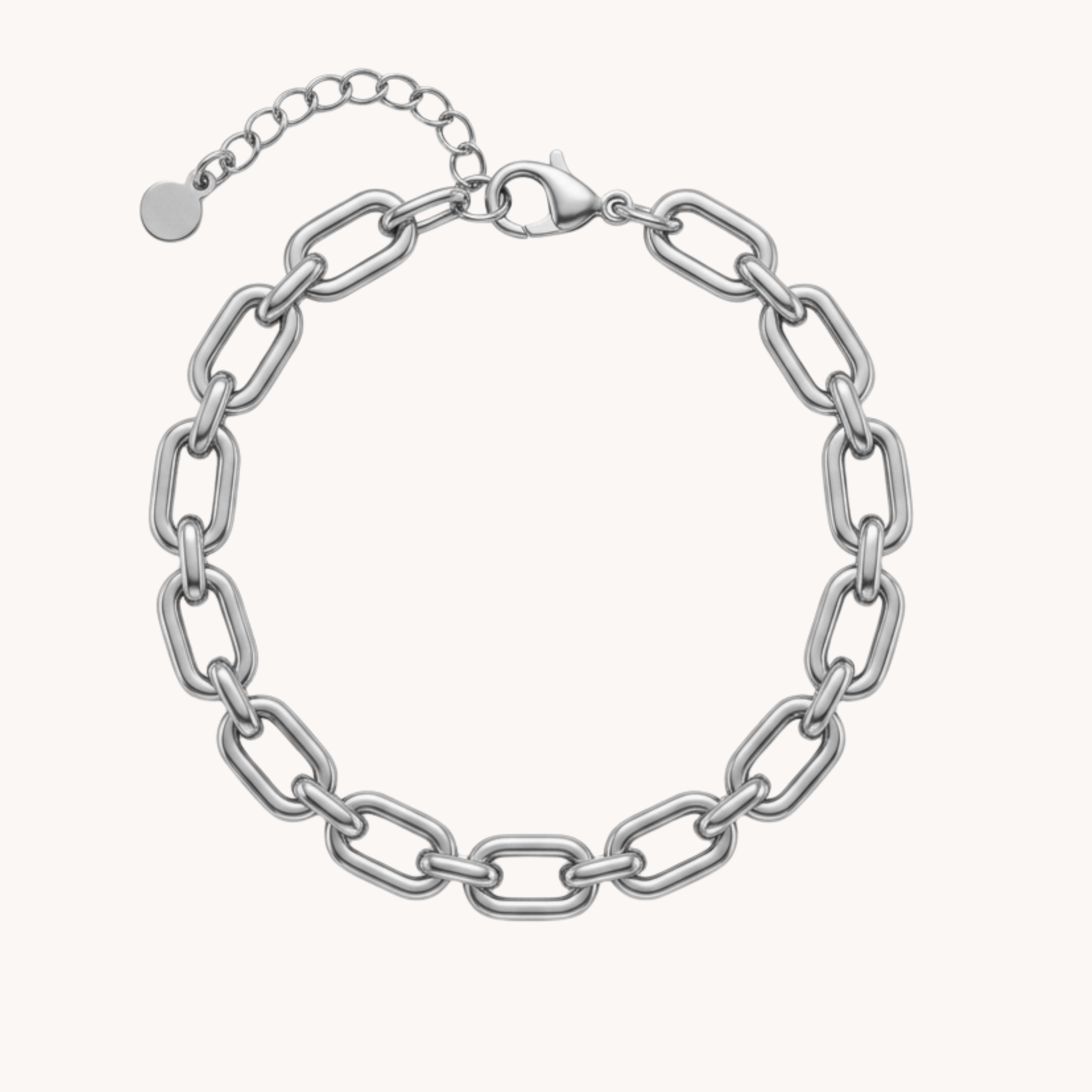 BRACCIALE LINK BOLD - bracciale a catena con maglie rettangolari grandi e lisce in acciaio oro