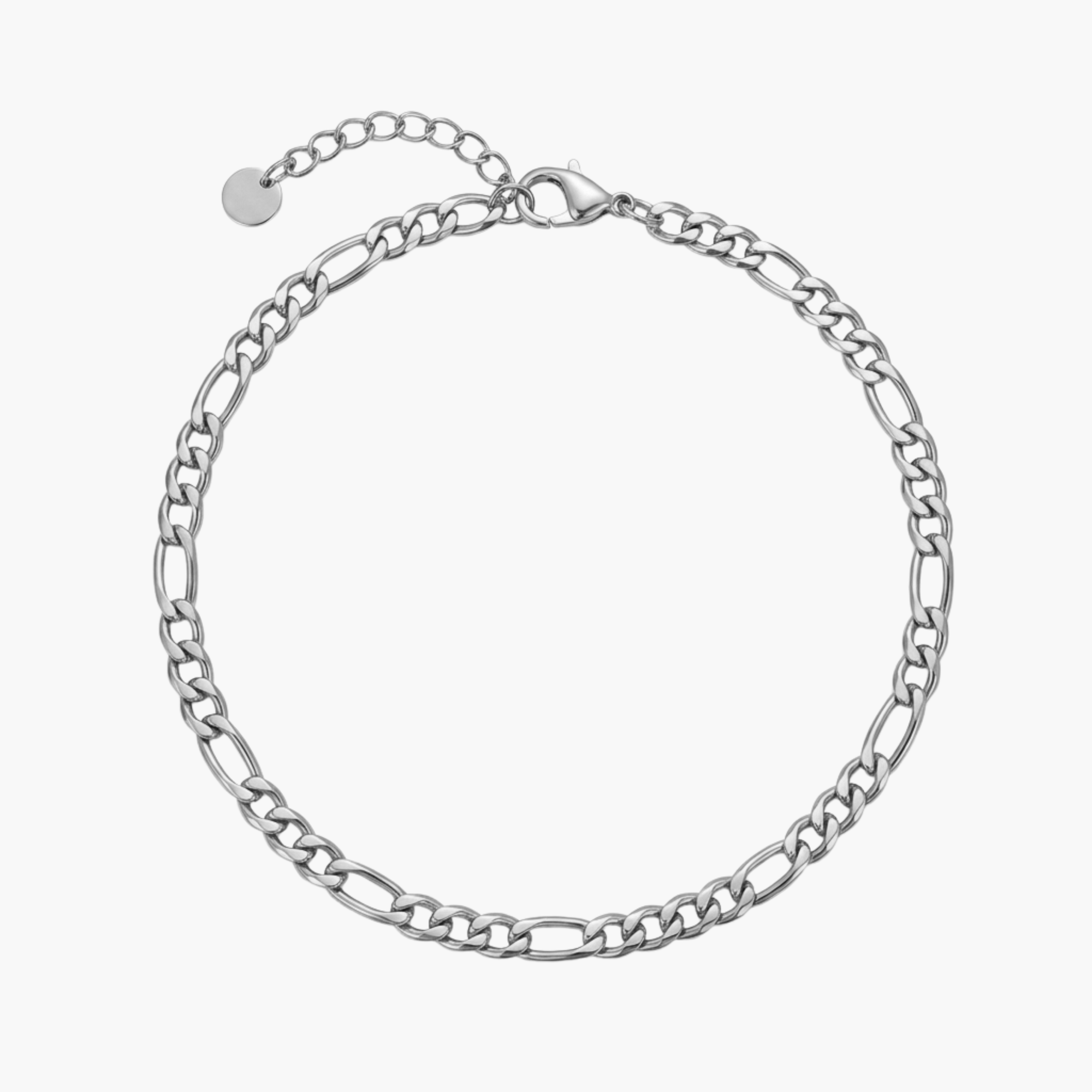 BRACCIALE FIGARO - catena maglia 3+1 Figaro piatta in acciaio oro o argento