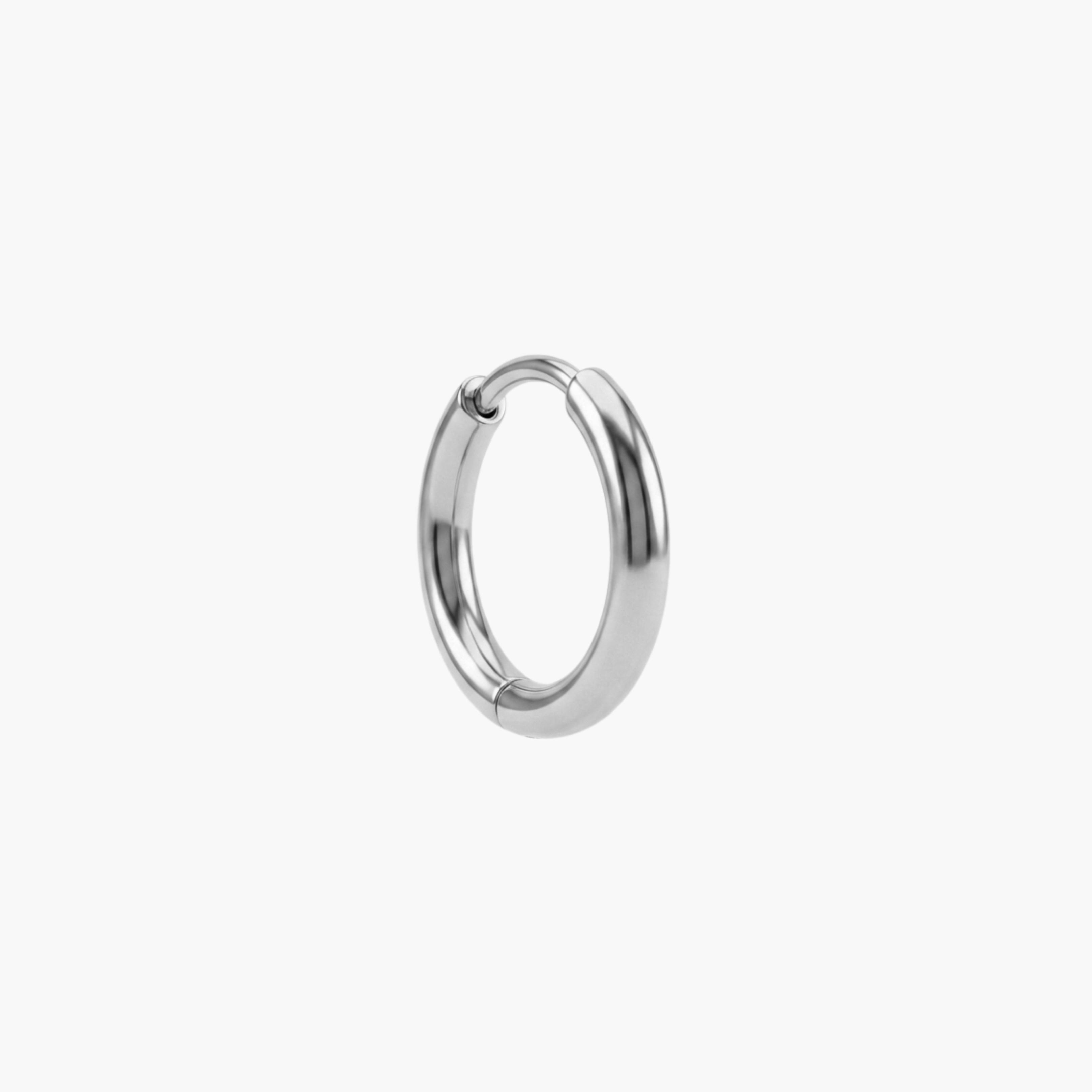 MONO ORECCHINO 1.5CM - orecchino singolo a cerchio medio da uomo liscio in acciaio oro o argento