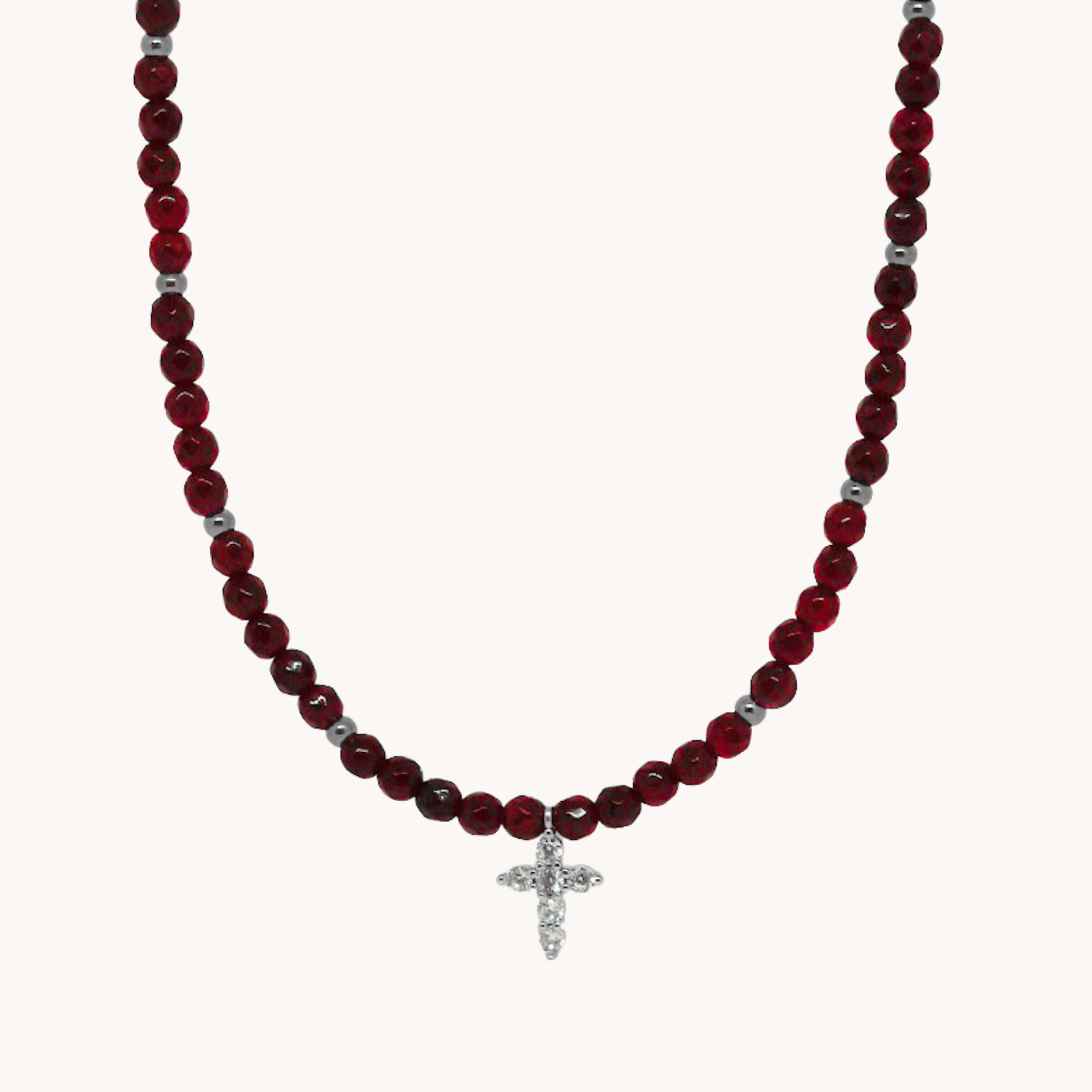 GIROCOLLO PERLINE CON CROCE