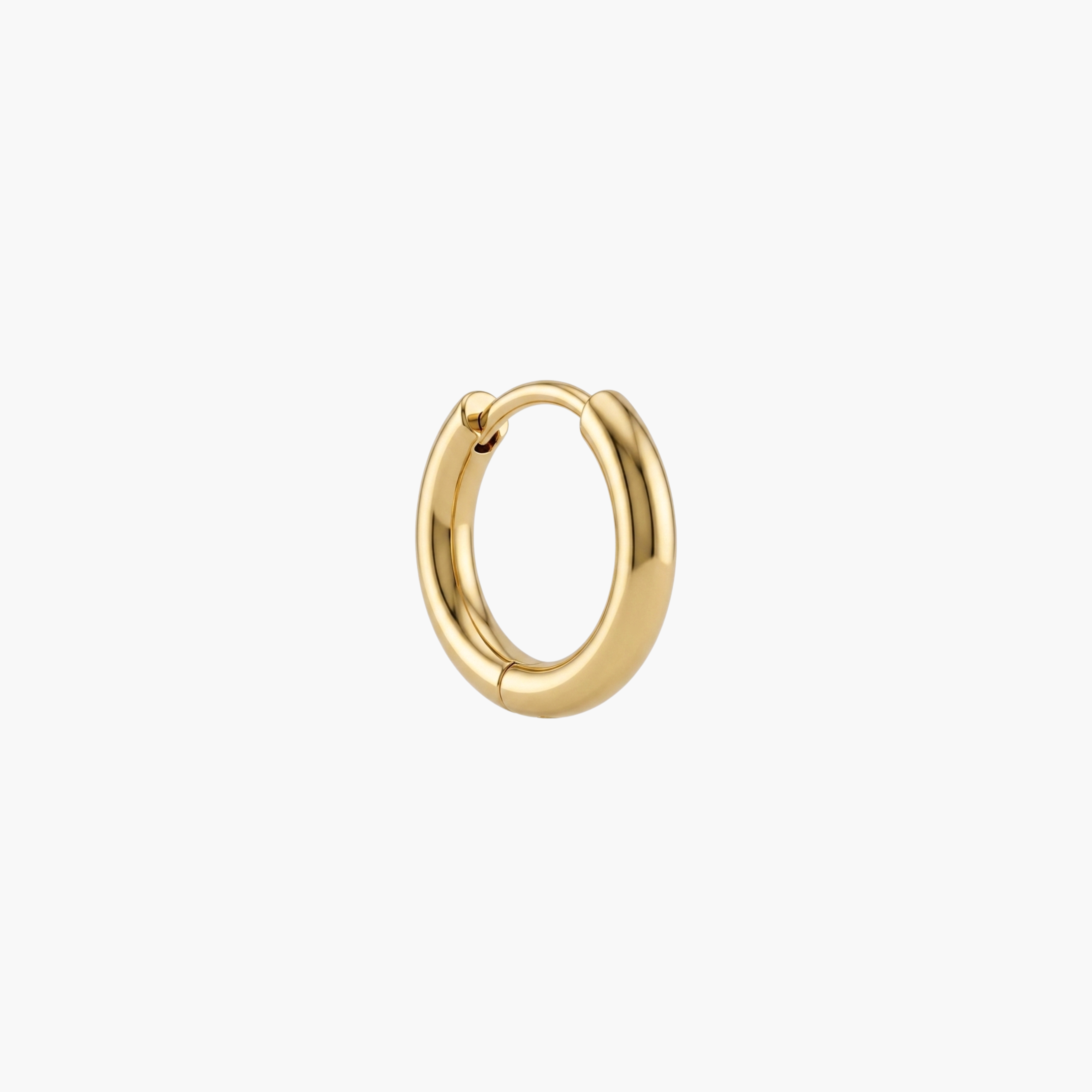 MONO ORECCHINO 1.2CM - orecchino singolo a cerchio piccolo da uomo liscio in acciaio oro o argento
