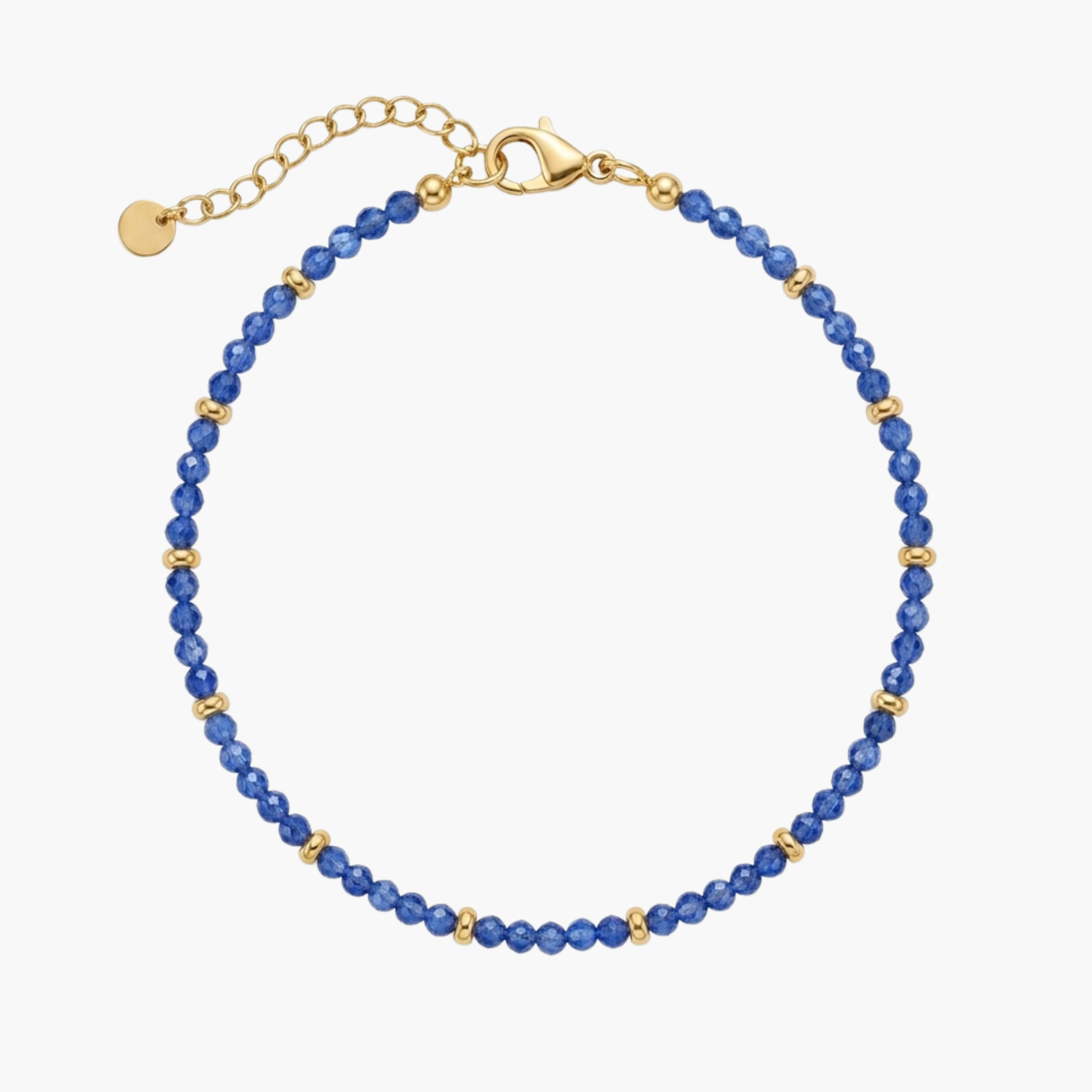 BRACCIALE LAPIS COBALT - bracciale da uomo con perline blu cobalto e inserti in acciaio oro o argento