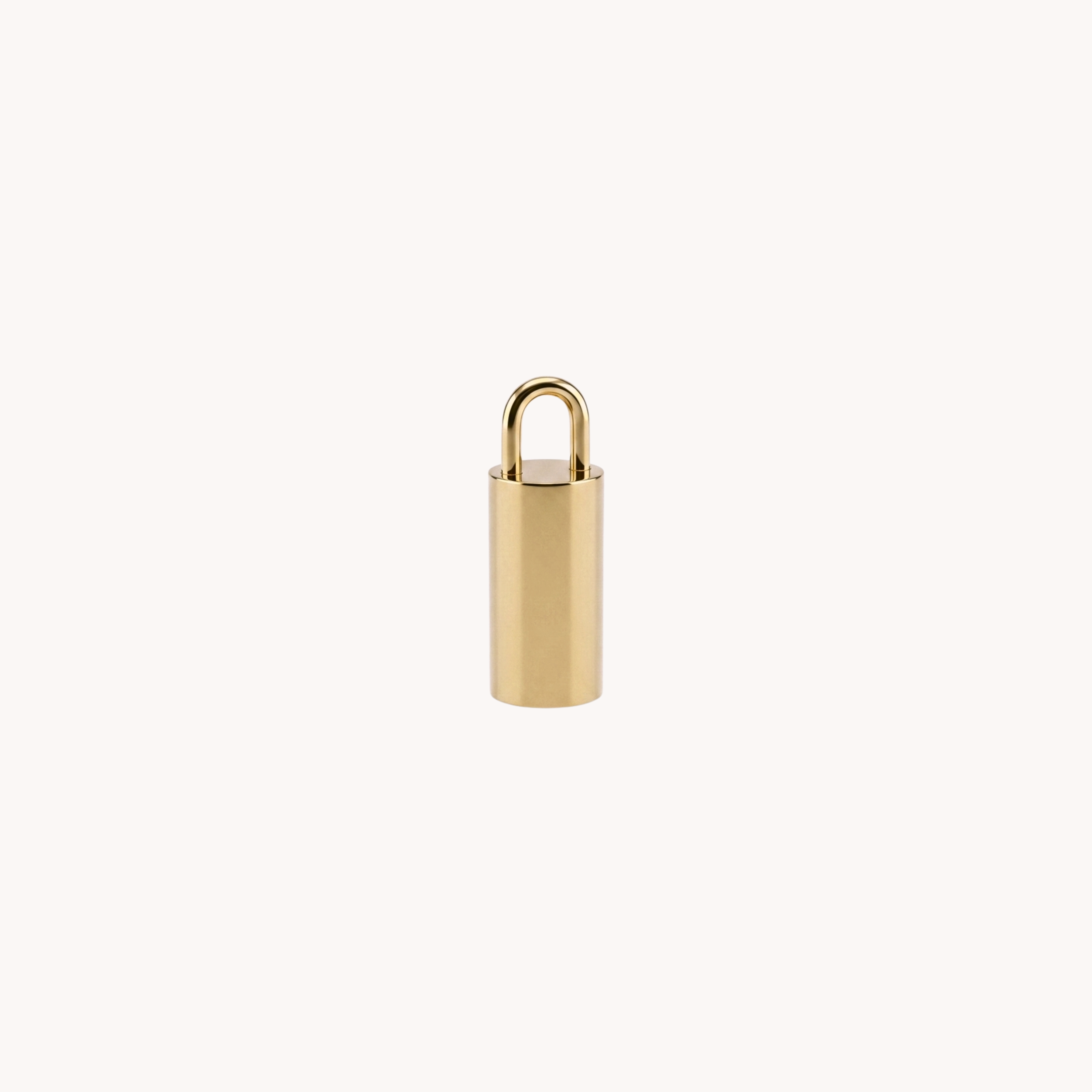 CIONDOLO LOCK MINIMAL - lucchetto rettangolare liscio bombato in acciaio oro