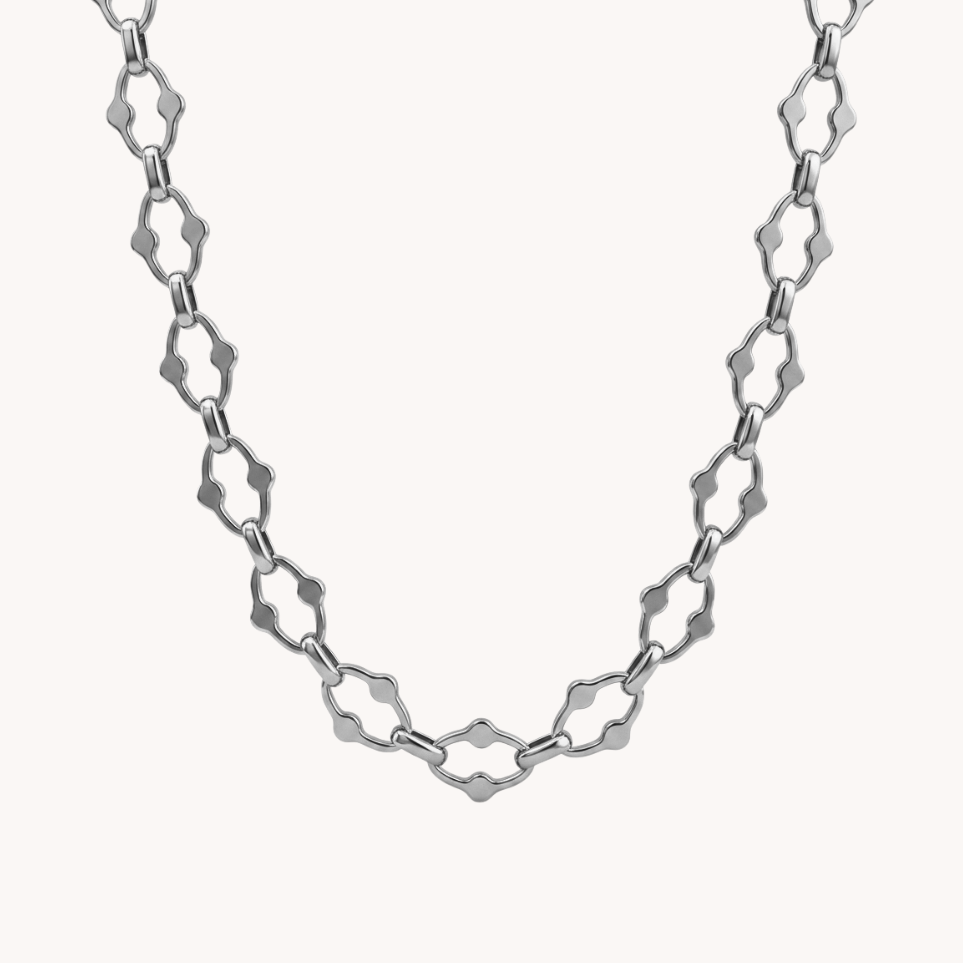 COLLANA RHOMBUS LINK - collana a catena corta con maglie a rombo traforate in acciaio oro