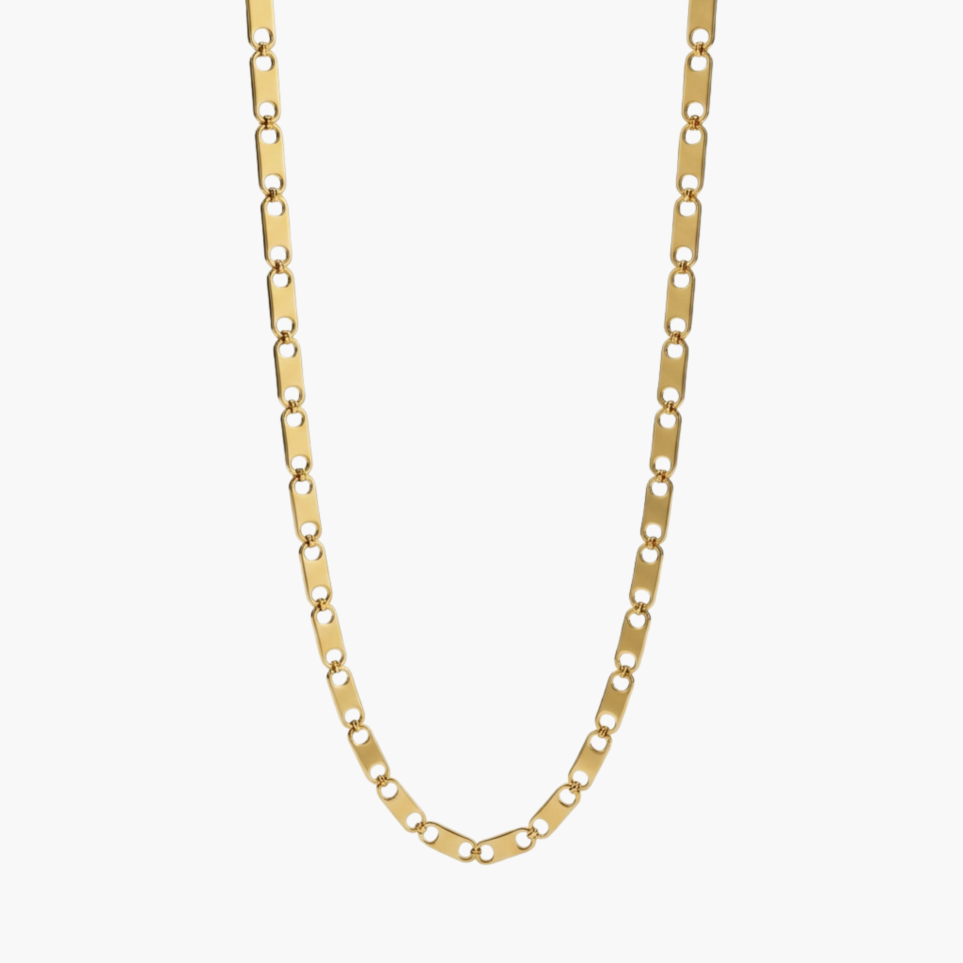 GIROCOLLO MARINER GEOMETRIC - collana a catena a maglia marina piatta da uomo in acciaio oro o argento