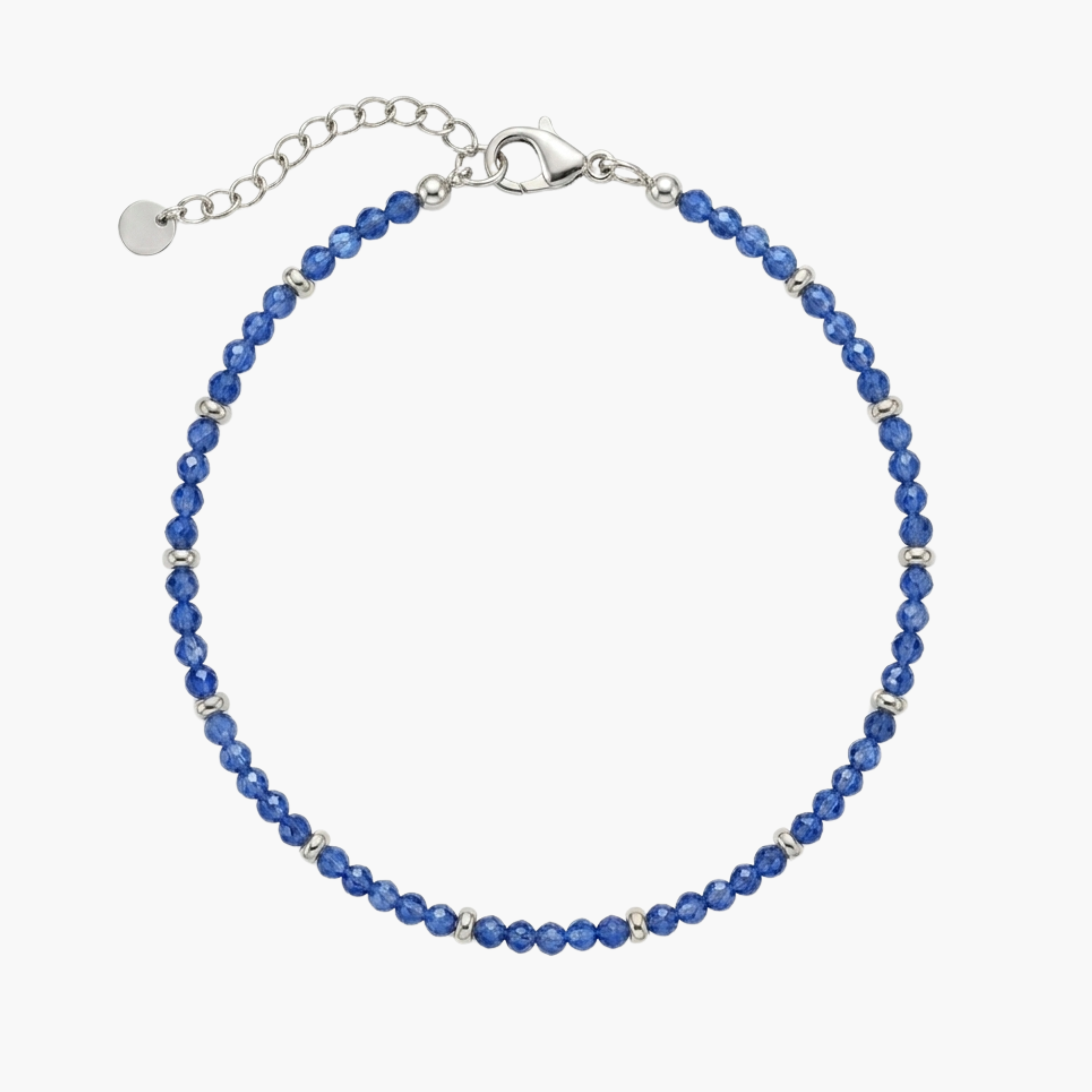 BRACCIALE LAPIS COBALT - bracciale da uomo con perline blu cobalto e inserti in acciaio oro o argento