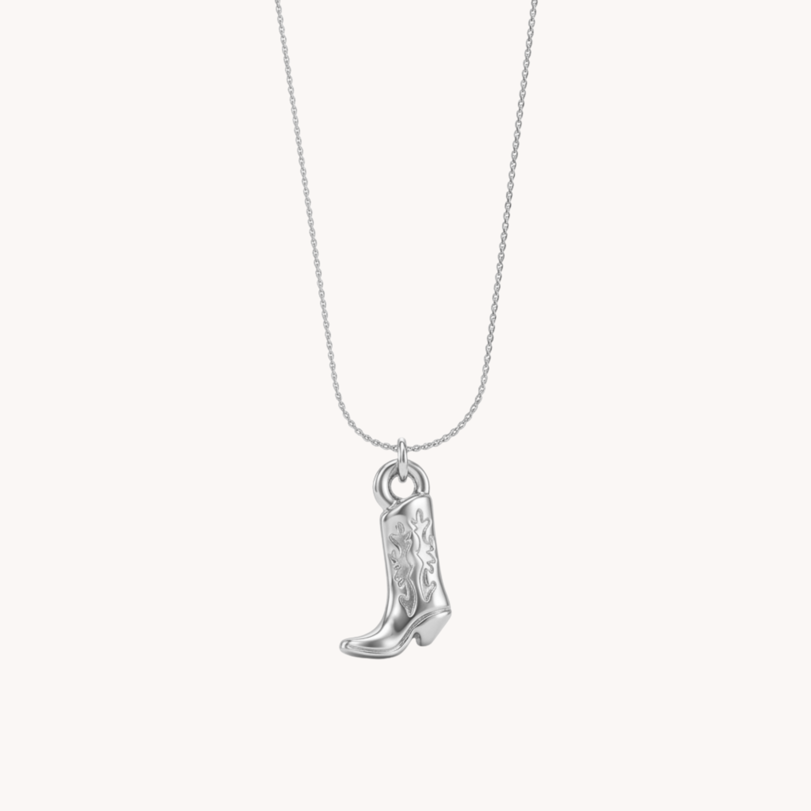 COLLANA COWGIRL - catenina con ciondolo stivale da cowboy ricamato in acciaio oro
