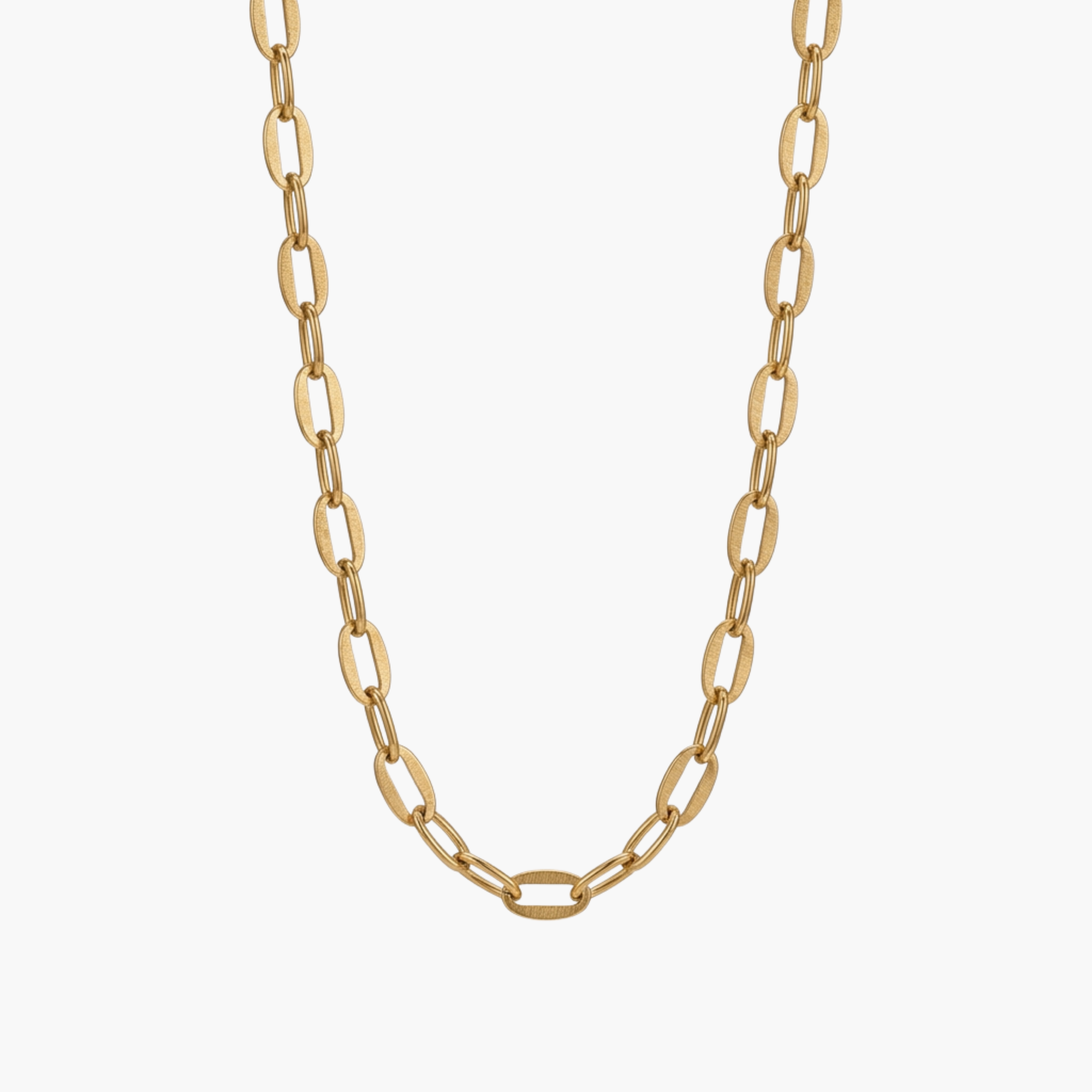 GIROCOLLO BOLD PAPERCLIP - catena a maglie rettangolari lunghe da uomo in acciaio oro o argento
