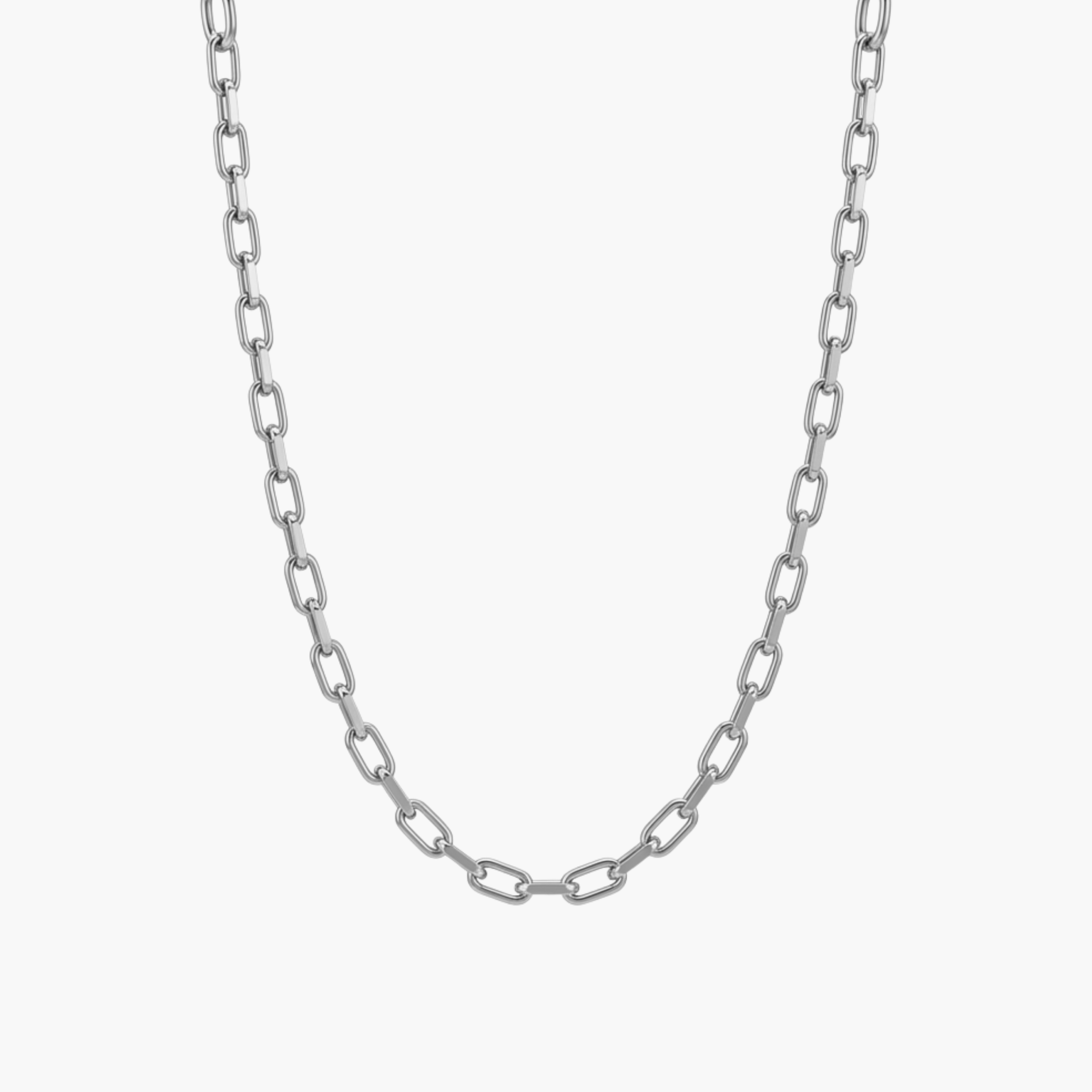GIROCOLLO PAPERCLIP SLIM - catena a maglia rettangolare allungata fine da uomo in acciaio oro o argento