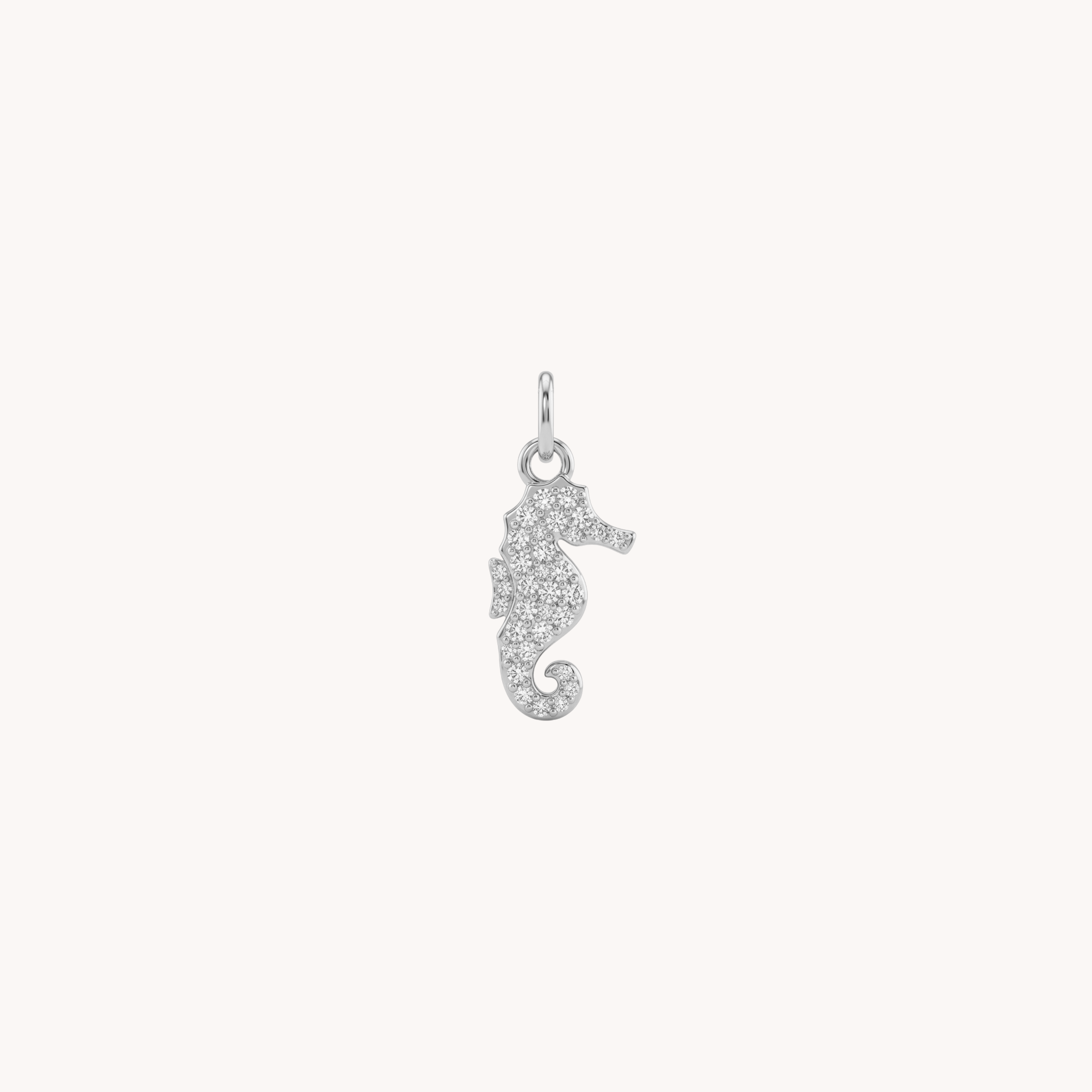 CIONDOLO ICED SEAHORSE -cavalluccio marino con zirconi bianchi
