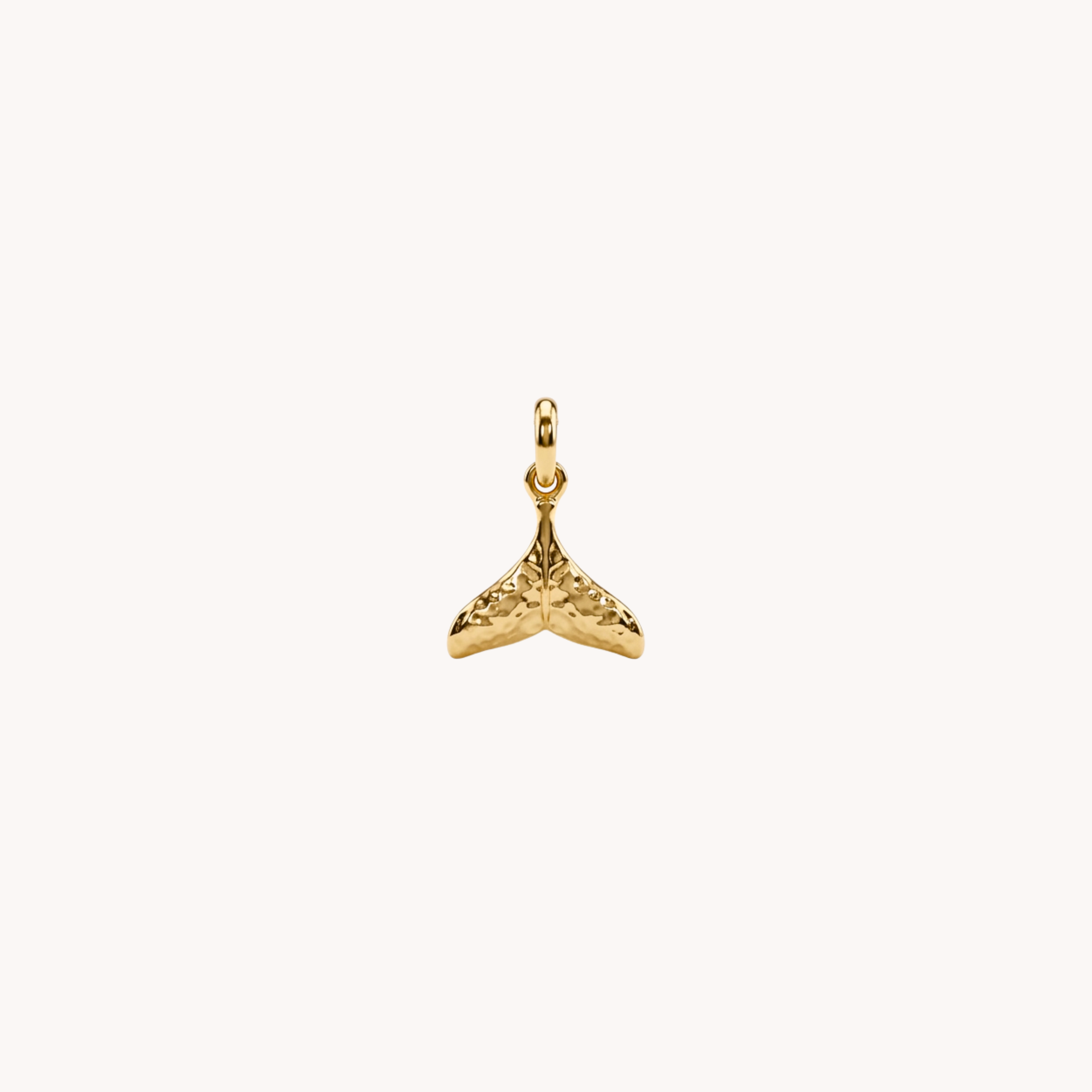 CIONDOLO PETITE MERMAID TAIL - pinna di sirena o balena liscia in acciaio oro